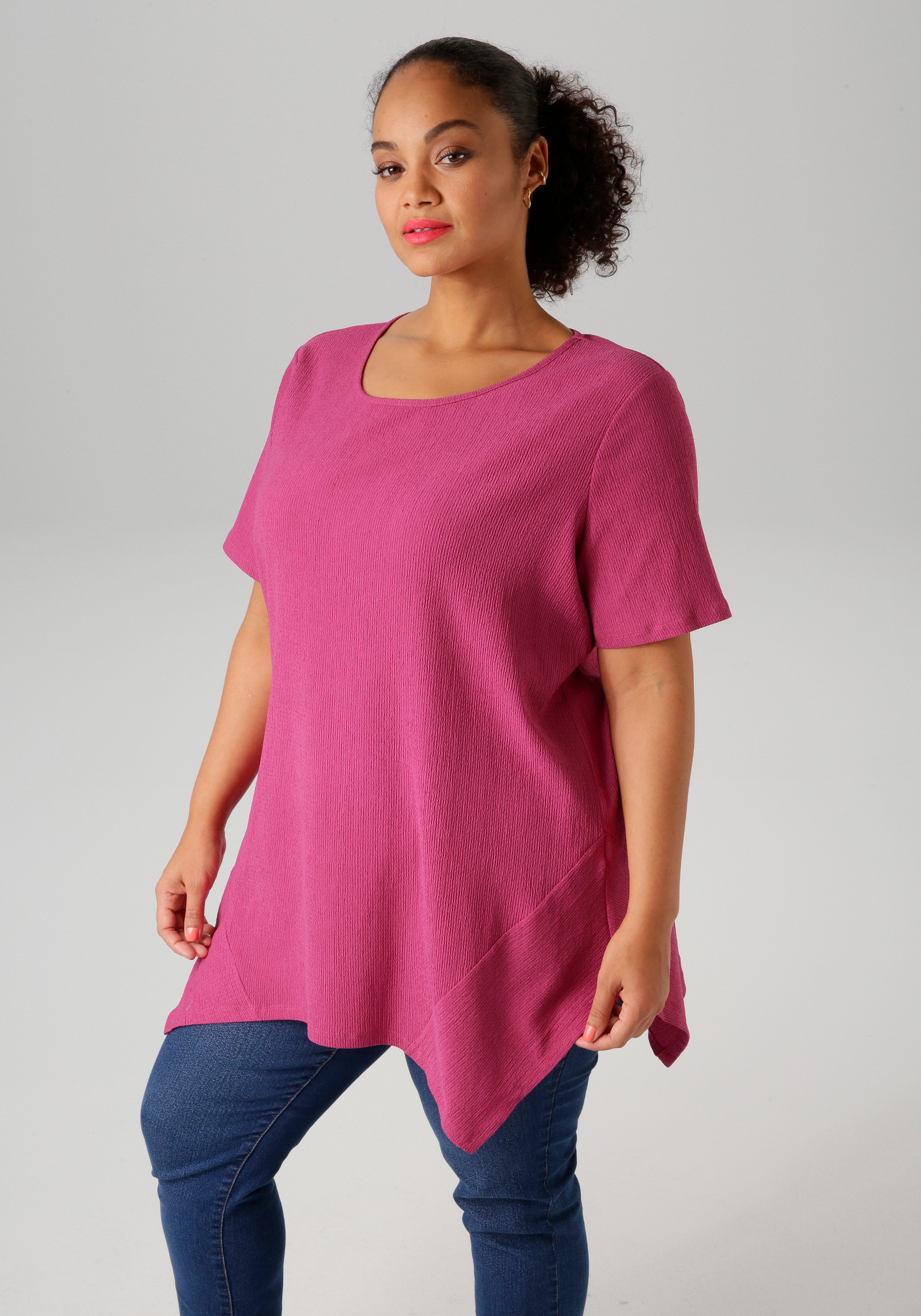 Aniston PLUS Blusenshirt mit dezenter Streifenlook günstig online kaufen