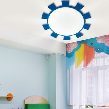 etc-shop Dekolicht, Leuchtmittel inklusive, Warmweiß, Kinderleuchte Deckenleuchte Wandlampe LED Kinderzimmer Stahl blau weiß