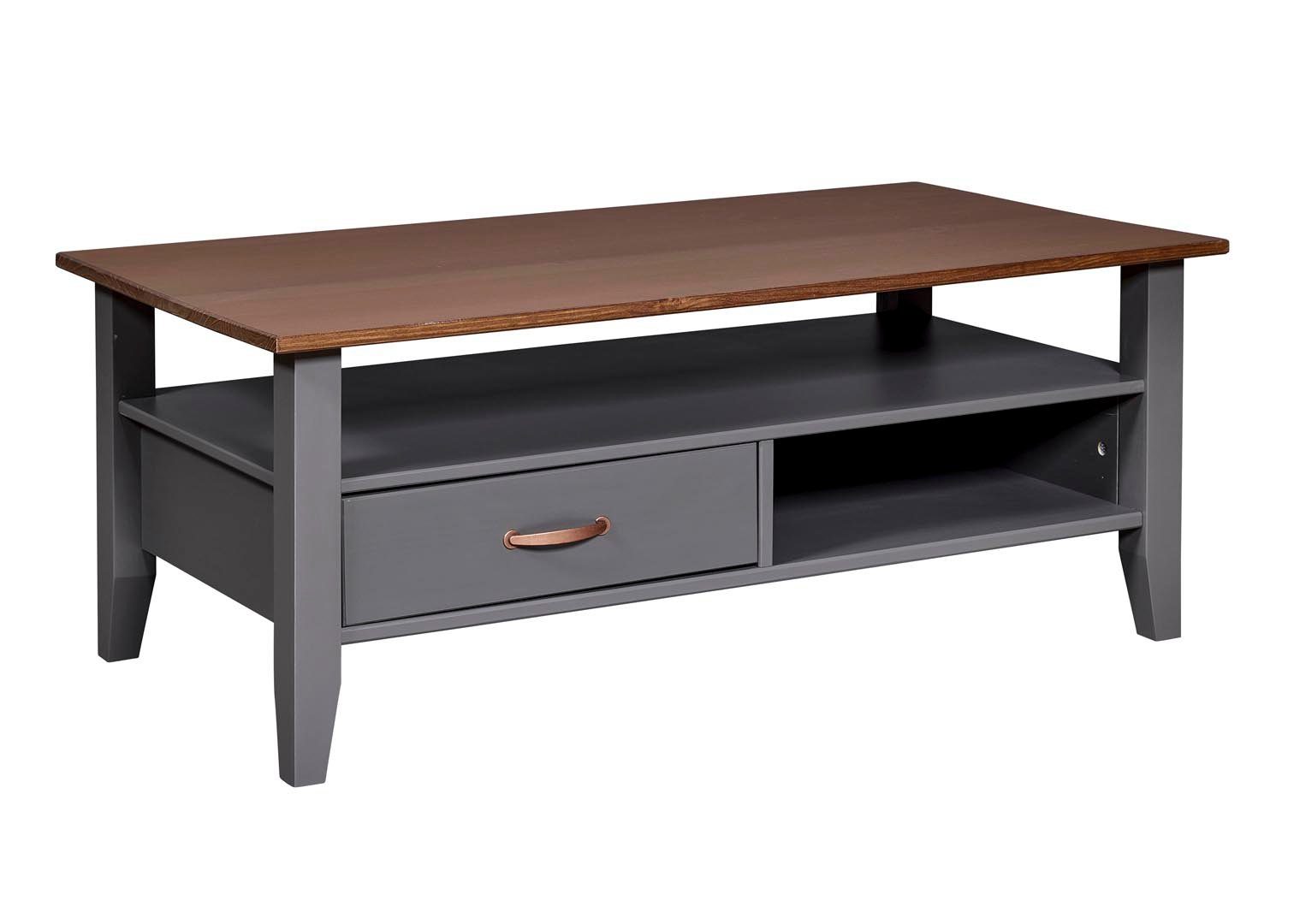 ebuy24 Couchtisch Luzerna Couchtisch 1 Schublade, 2 Ablagen grau.