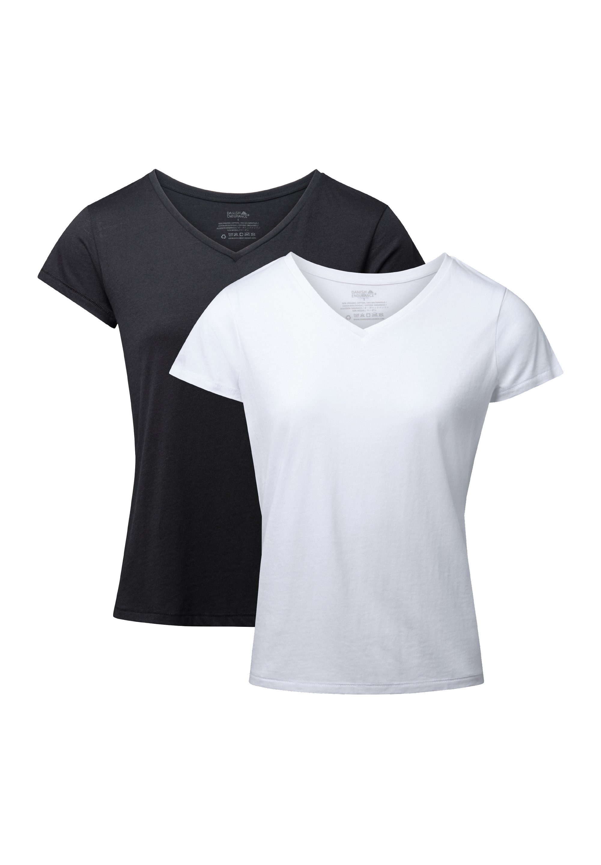 DANISH ENDURANCE T-Shirt V Damen (2er-Pack) aus Modal & Baumwolle, leicht & günstig online kaufen