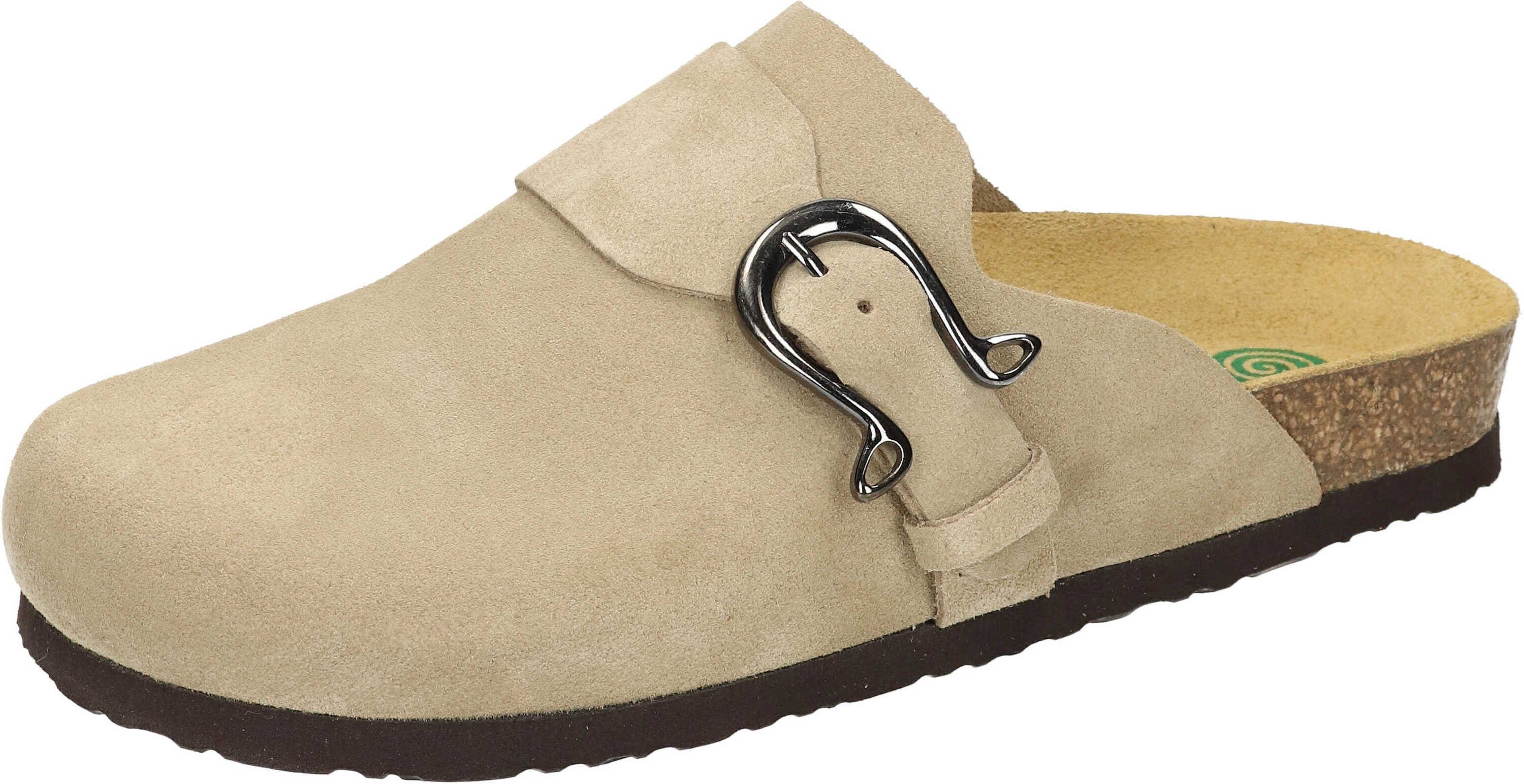 Dr. Brinkmann Pantoletten Clog aus beige Veloursleder