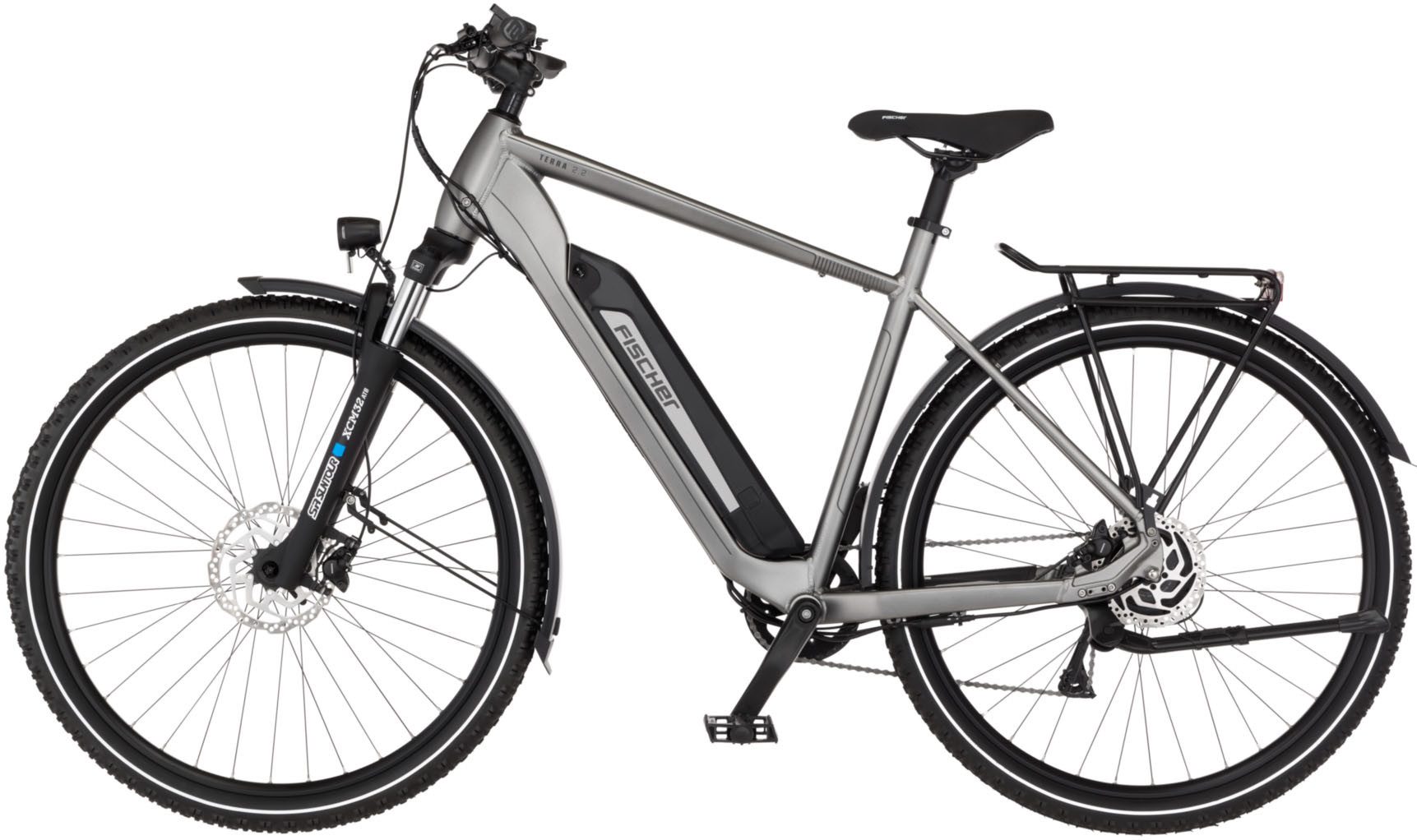 FISCHER Fahrrad E-Bike ATB TERRA 2.2 688 55 ACTIVE, 8 Gang Shimano ACERA Schaltwerk, Heckmotor, 688 Wh, (mit Akku-Ladegerät, mit Werkzeug), Pedelec, Elektrofahrrad für Damen und Herren