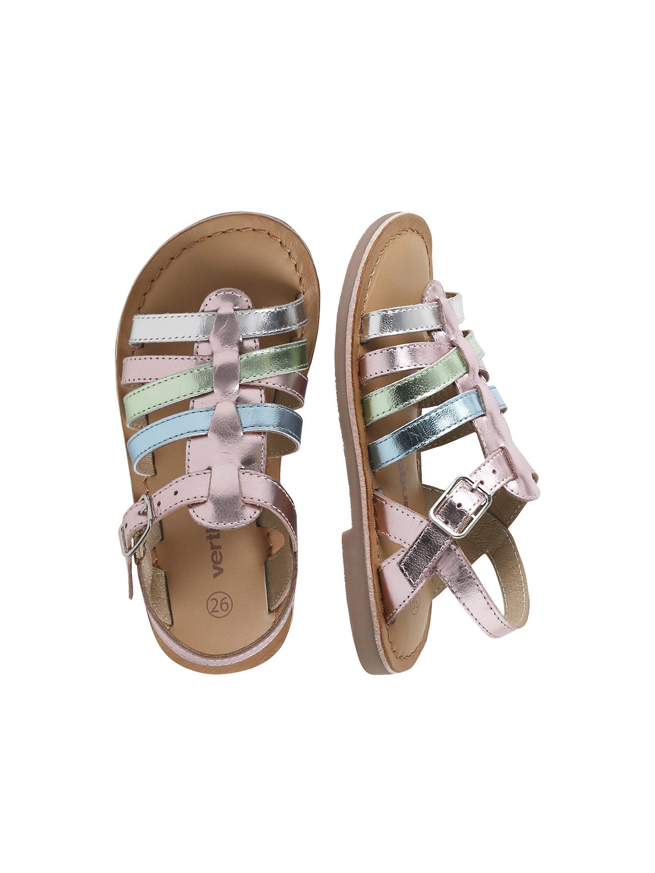 vertbaudet Mädchen Riemchen-Sandalen aus Leder Sandale