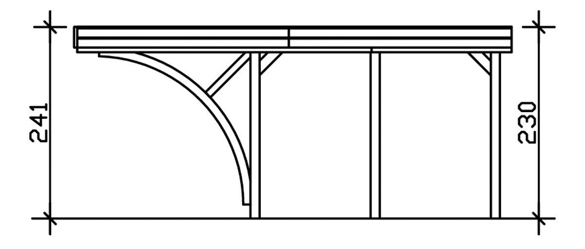 Skanholz Einzelcarport Friesland 6, BxT: 210 314x555 Einfahrtshöhe cm cm