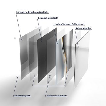 DEQORI Herdblende-/Abdeckplatte 'Elegantes Vektordesign', Glas, (1 tlg), Glas Herdabdeckplatte Ceranfeld Herd