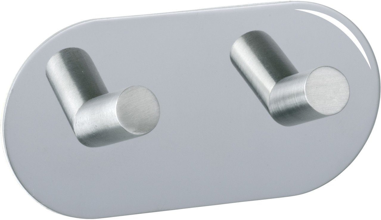 Handtuchhaken Wenko Wandhaken Duo Edelstahl, chrom, glänzend