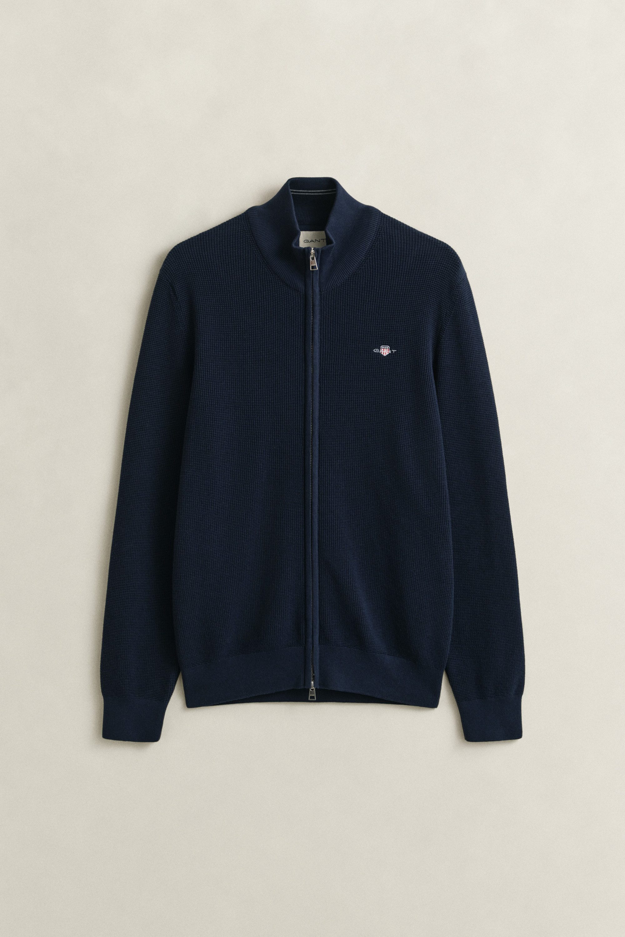 Strickjacke MICRO TEXTURED COTTON ZIP