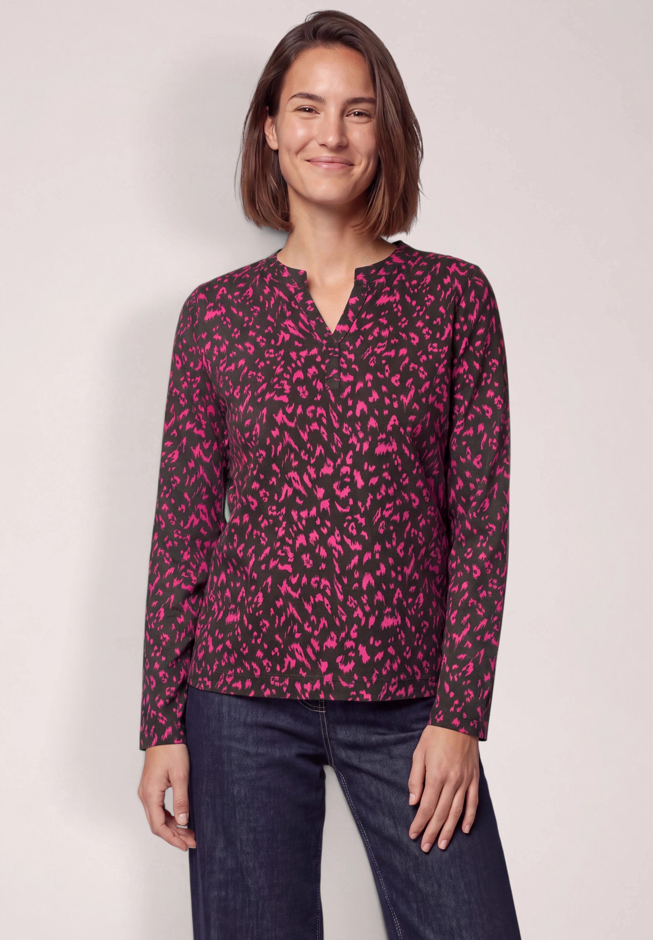 CECIL Langarmshirt im soften Baumwoll-Mix