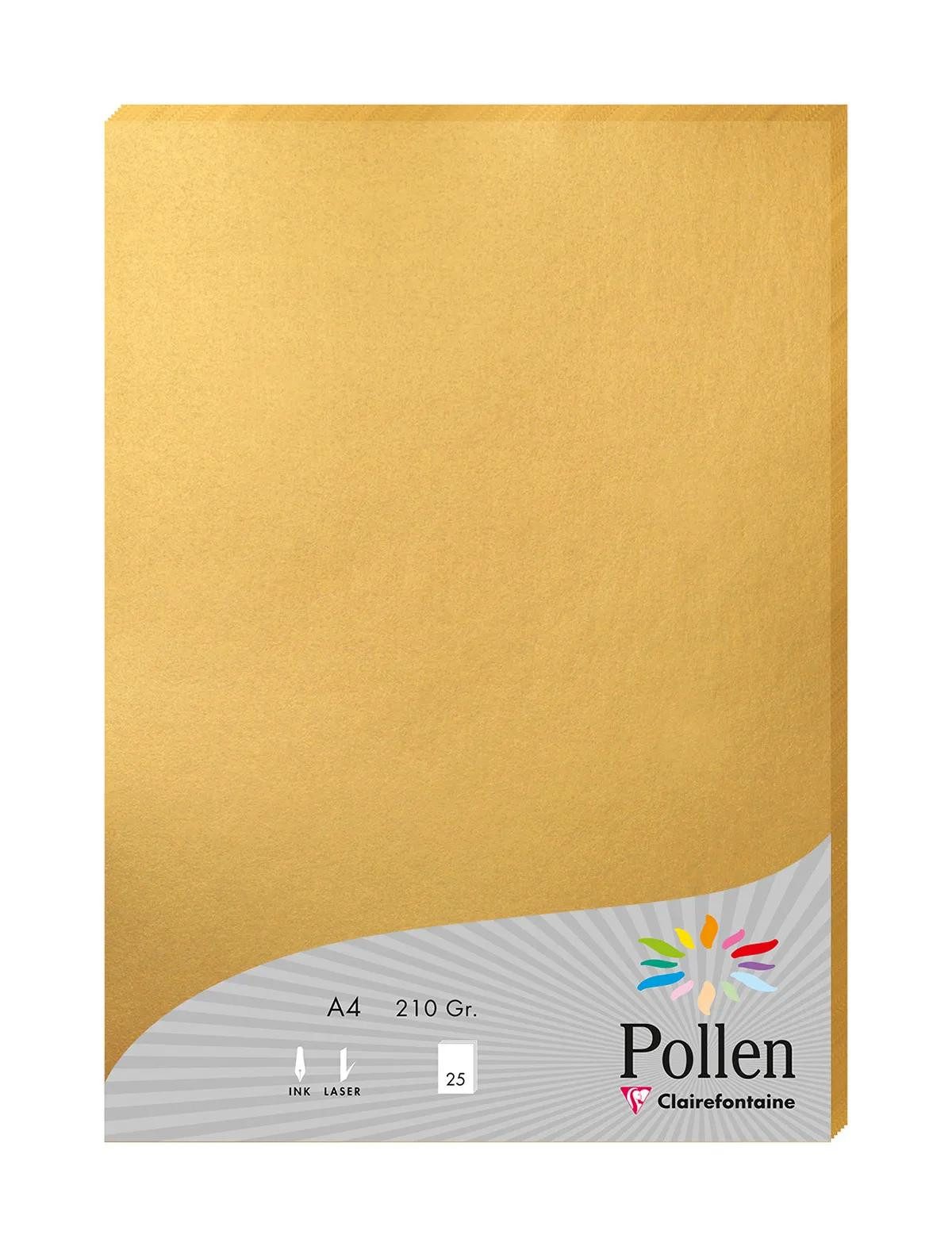 CLAIREFONTAINE Briefumschlag 10x Packung mit 25 Blatt A4 210x297 210g/m2 - Gold 24390C, Bogen