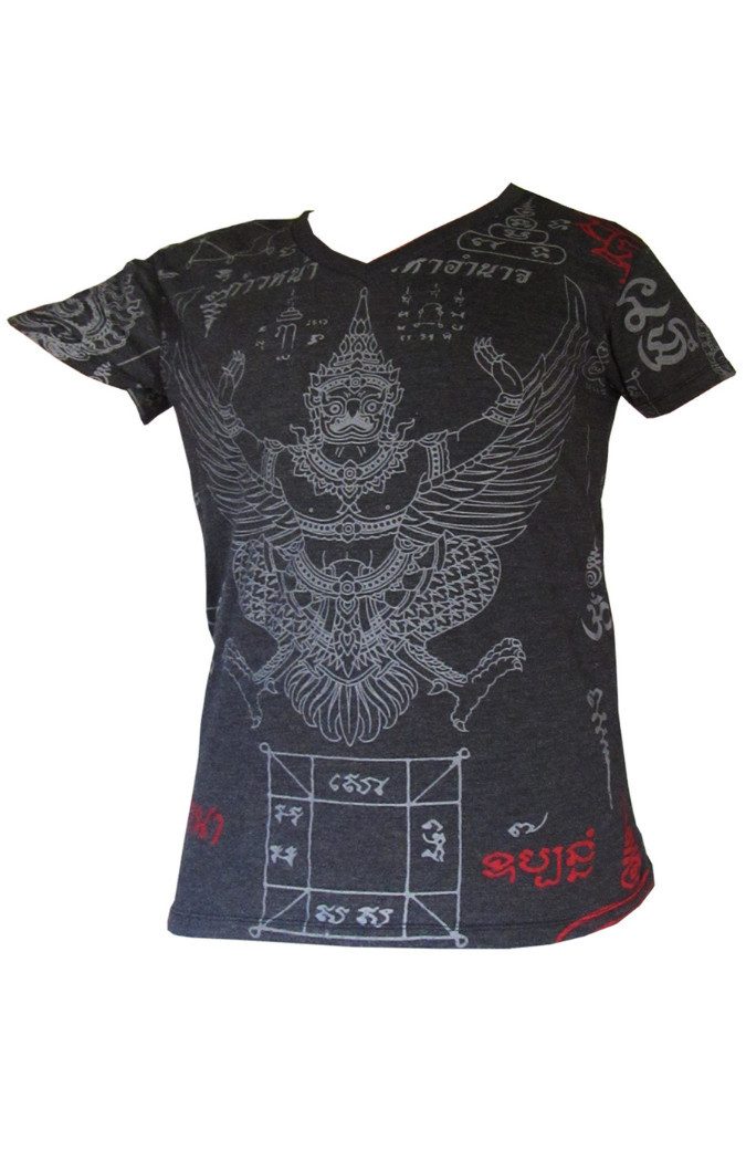 T-Shirt T-shirt Tiger Yantra, Khmer Tattoo Kunst