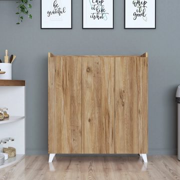 en.casa Mehrzweckschrank »Sirdal« mit 3 Türen 104x90x30 cm Eiche-Optik