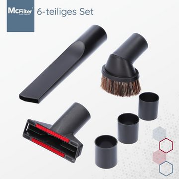 McFilter Staubsaugerdüsen-Set 6-teilig Düsenset, Zubehör für VSQ4G332 Q 4.0 Silence Power Allergy, (6-tlg), enthält 1x Polsterdüse, 1x Fugendüse, 1x Möbelpinsel, inkl. Adapter