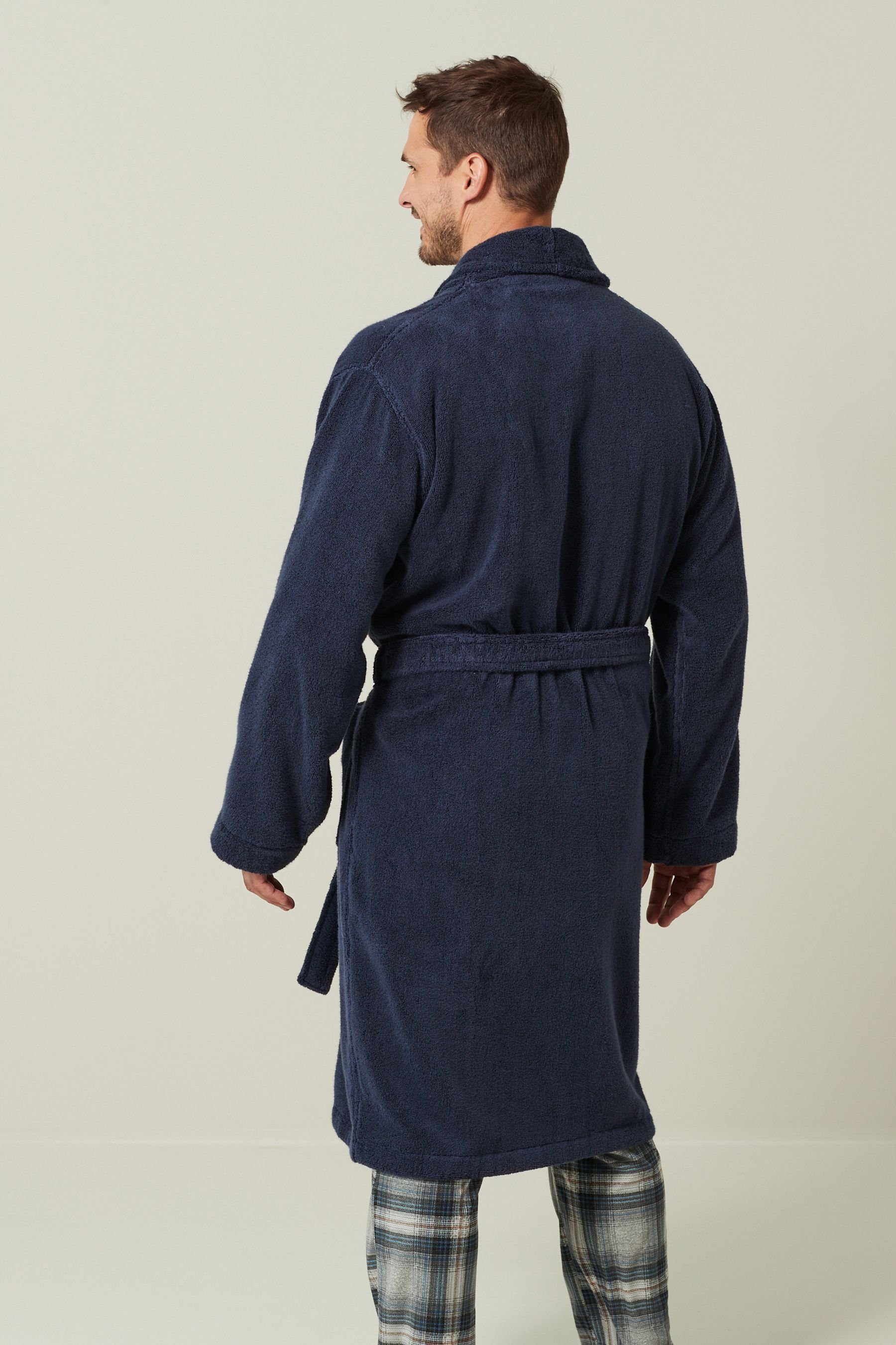 Next Herrenbademantel Signature Bademantel aus Baumwollfrottee, Baumwolle günstig online kaufen