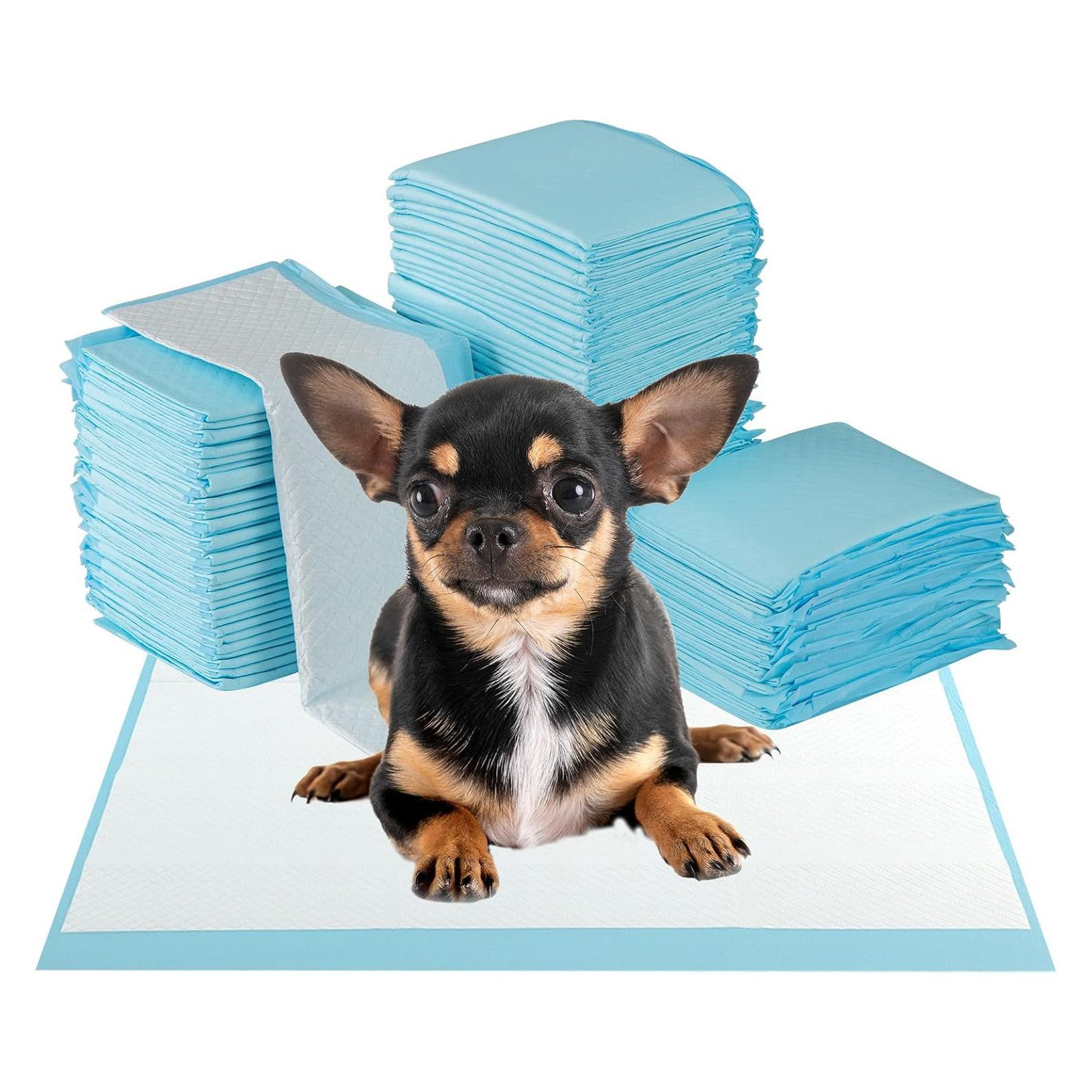 KOMFOTTEU Windeln Hundetrainingpads (300-St), Welpen-Pee-Pads mit 6-Schichten-Aufbau