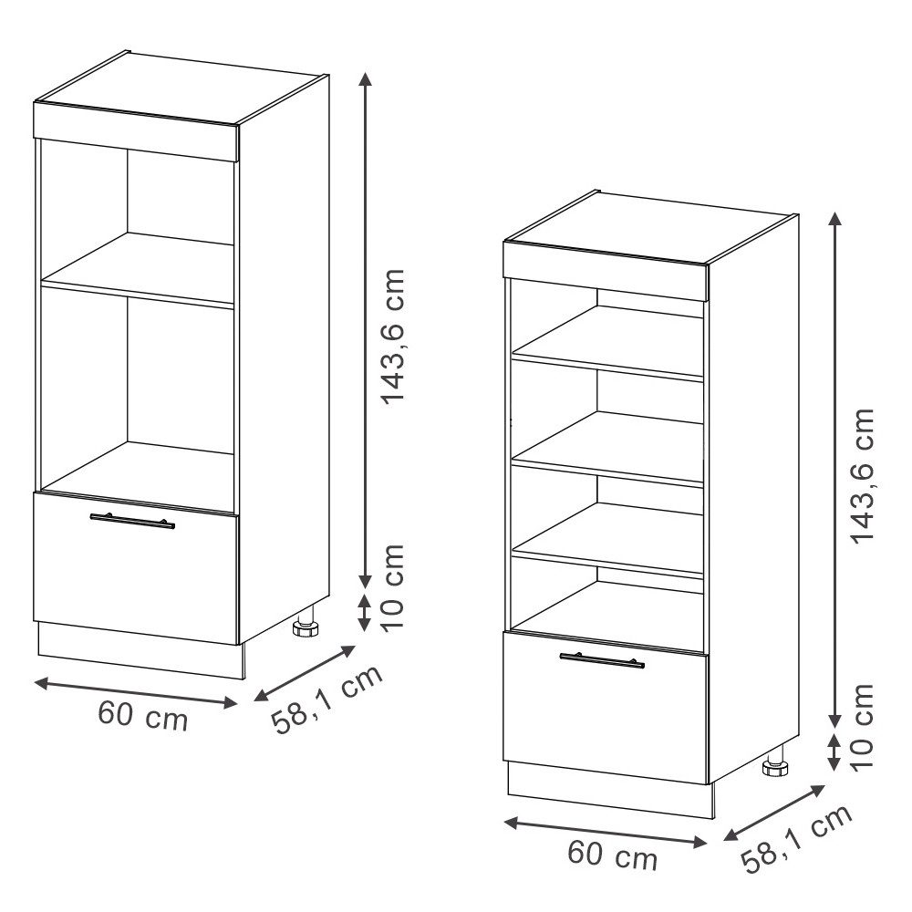 Vicco Hochschrank Fame-Line, Goldkraft Eiche/Goldkraft Eiche, 60 cm