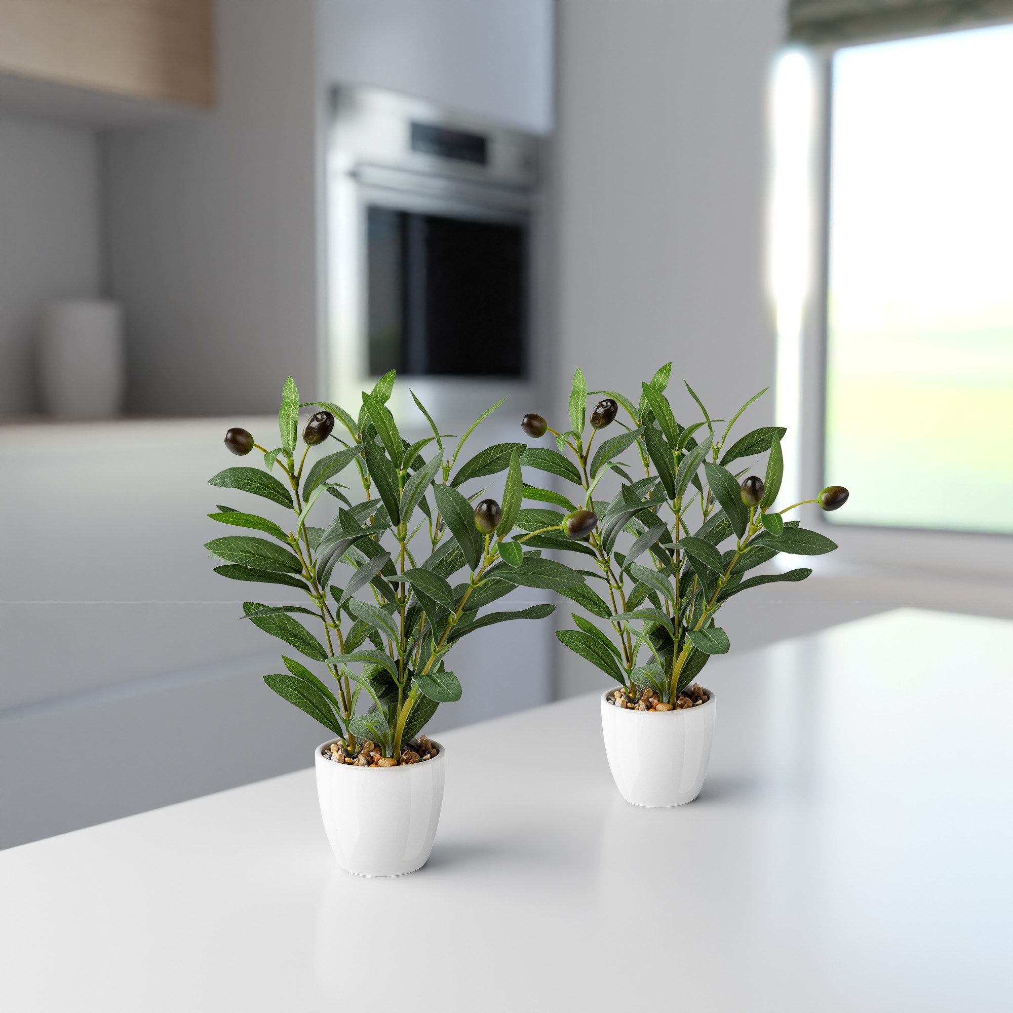 Kunstpflanze Olivenbaum künstlich klein, Kunstpflanzen wie echt Olive, PASC günstig online kaufen