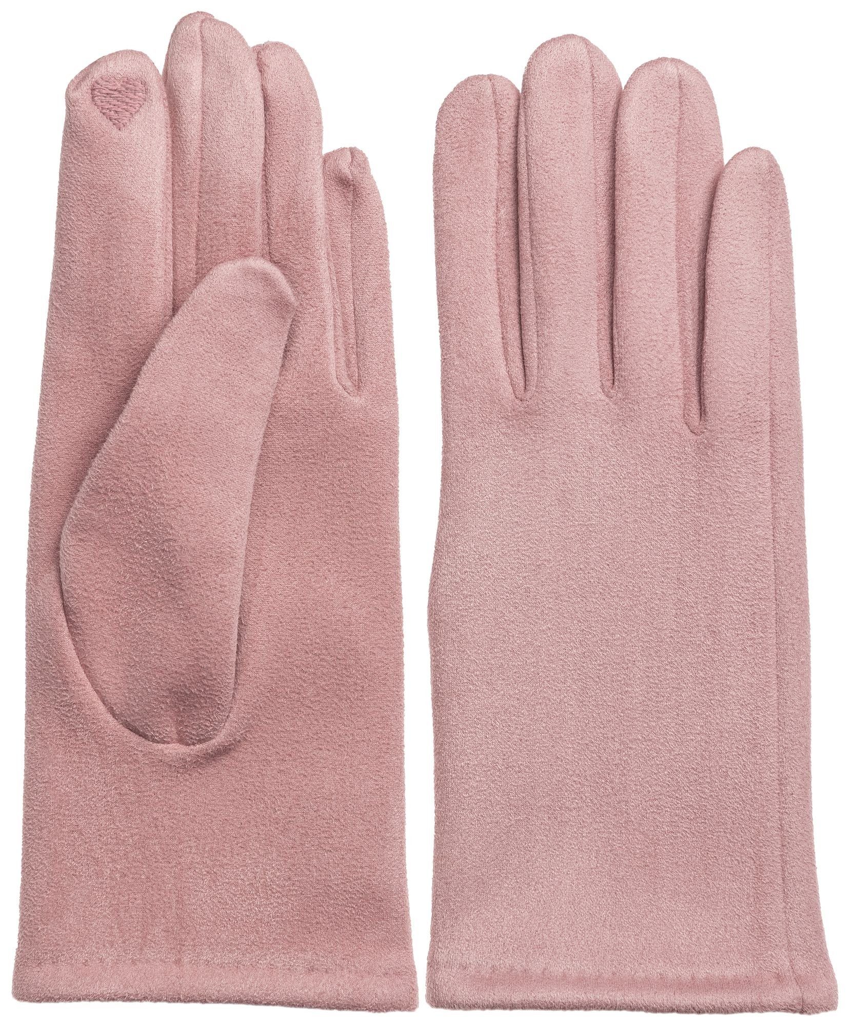 Caspar Strickhandschuhe GLV013 klassisch elegante uni Damen Winter Handschuhe rosa