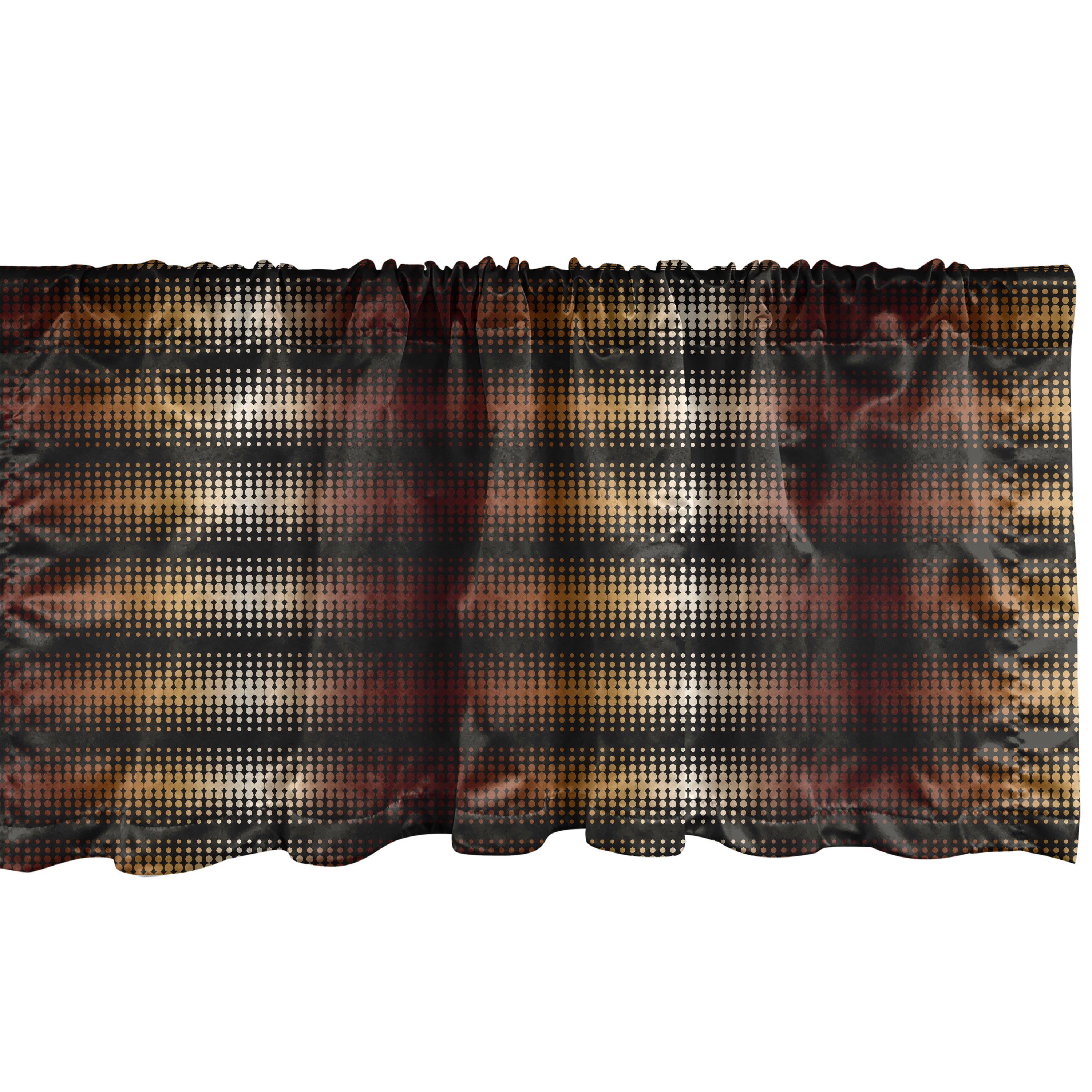 Scheibengardine Vorhang Volant für Küche Schlafzimmer Dekor mit Stangentasche, Abakuhaus, Microfaser, Abstrakt Gepunktetes Muster Fortsetzung