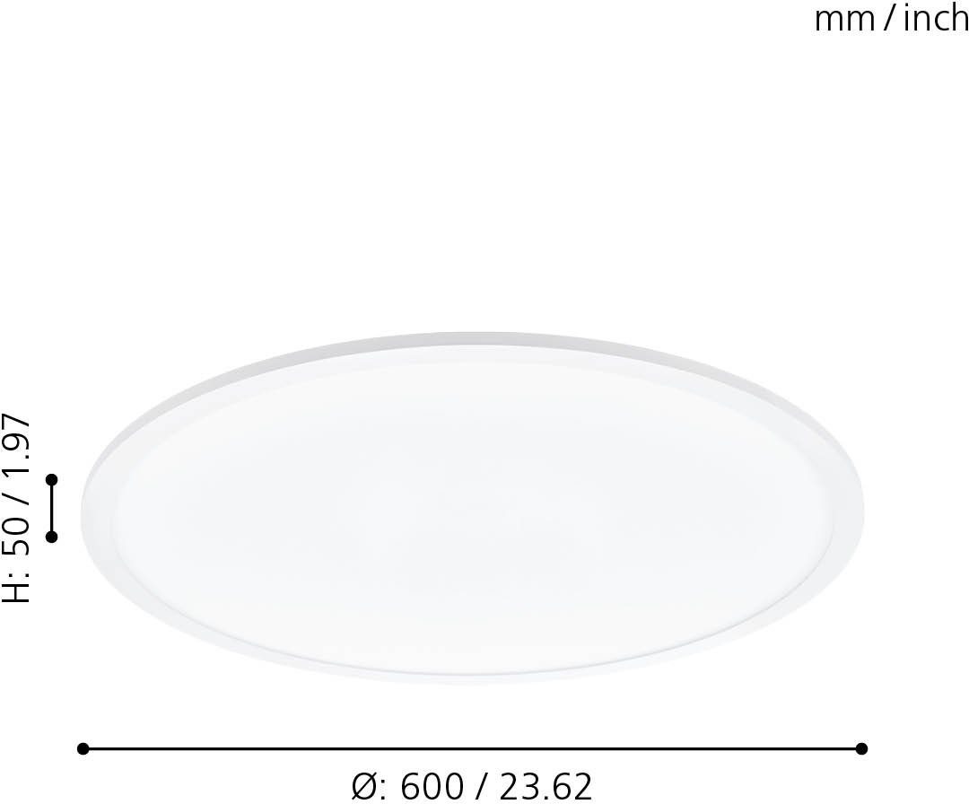 LED Durchmesser Neutralweiß, SARSINA, fest cm dimmbar, 60 Deckenleuchte integriert, Dimmfunktion, EGLO