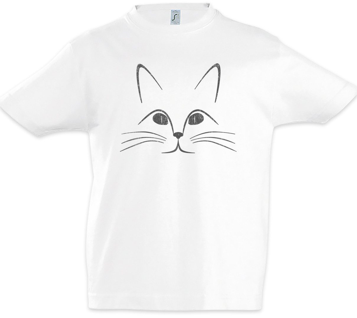 Print-Shirt Cat Face Kinder T-Shirt Cats Katzen Katze Addicted Lover Kitty Kitten