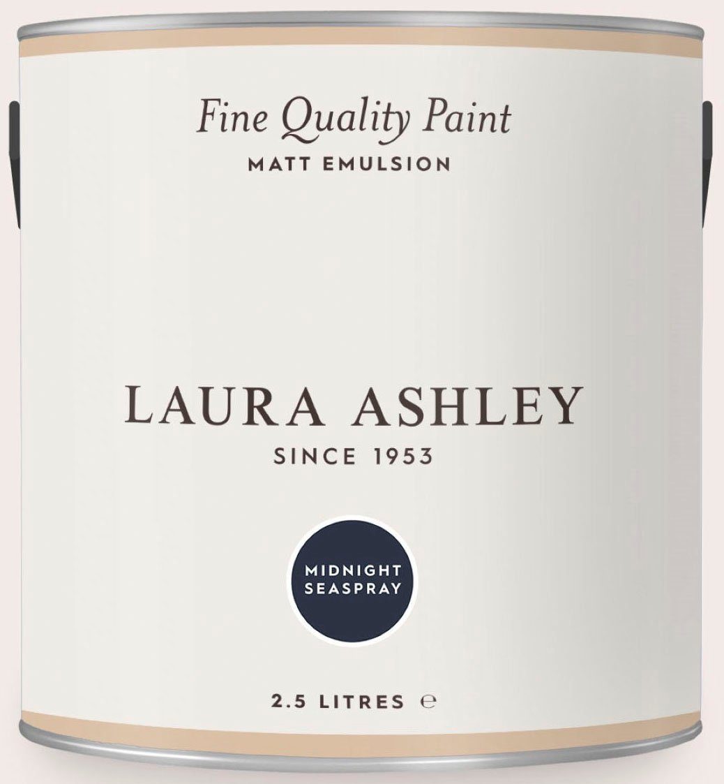 LAURA ASHLEY Wandfarbe Fine Quality EMULSION Midnight Paint matt, L 2,5 blue MATT Seaspray shades
