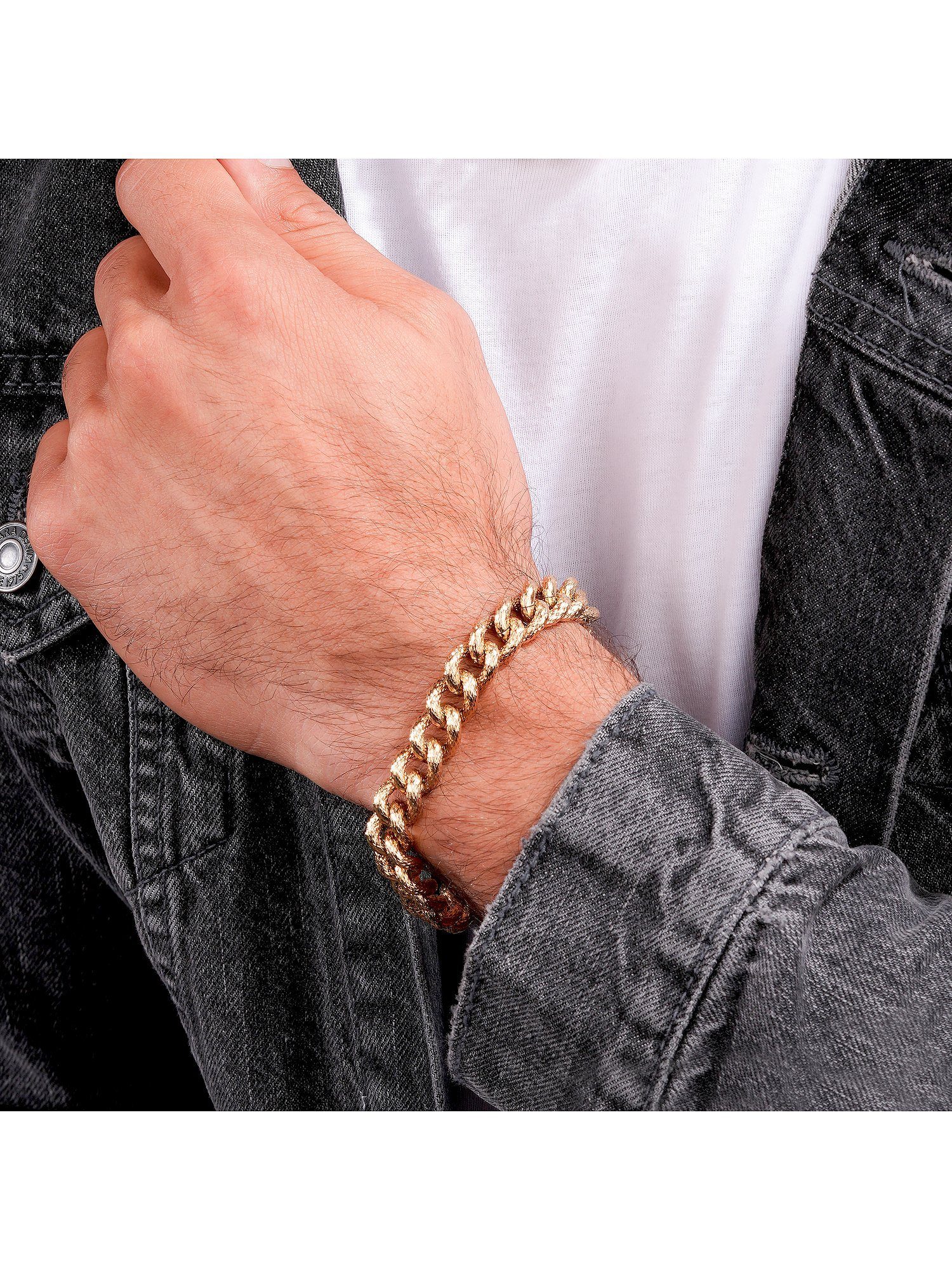 Police Armband gold Police Herren-Armband trendig Edelstahl
