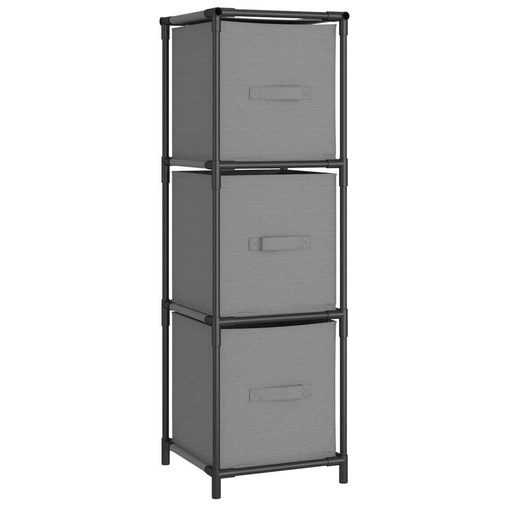 Grau Lagerschrank Fächerschrank vidaXL Stahl (1-St) 34x34x101 3 cm Stoff-Schubladen mit