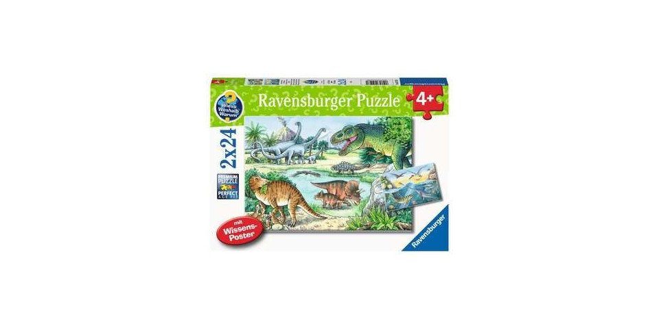 Ravensburger Puzzle Kinderpuzzle 2x24 Teile - Wieso? Weshalb? Warum? Saurie günstig online kaufen