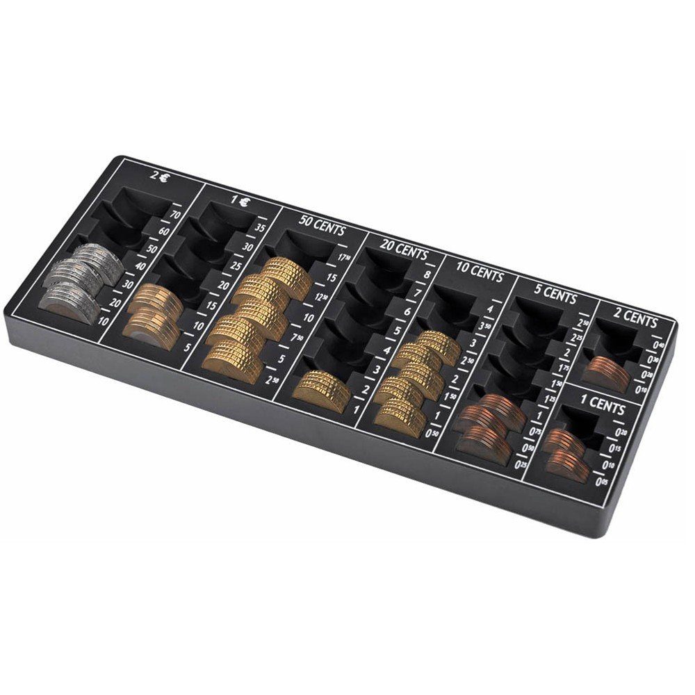 PAVO Geldkassette pavo 8041077 Zählbrett EURO 12 inch schwarz Kunststoff-Gehäuse