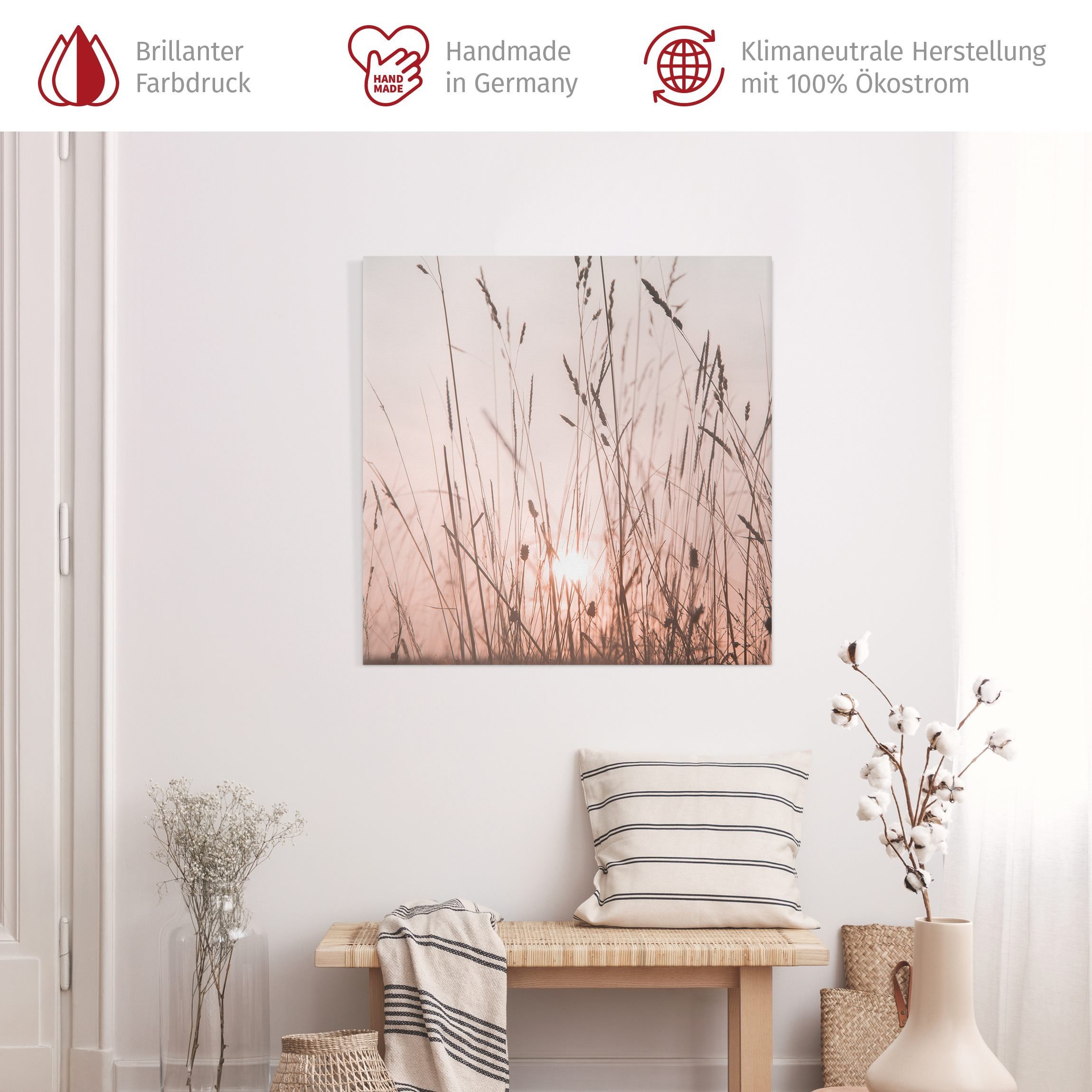 Bilderdepot24 Leinwandbild Kunstdruck Sommerabend creme beige günstig online kaufen