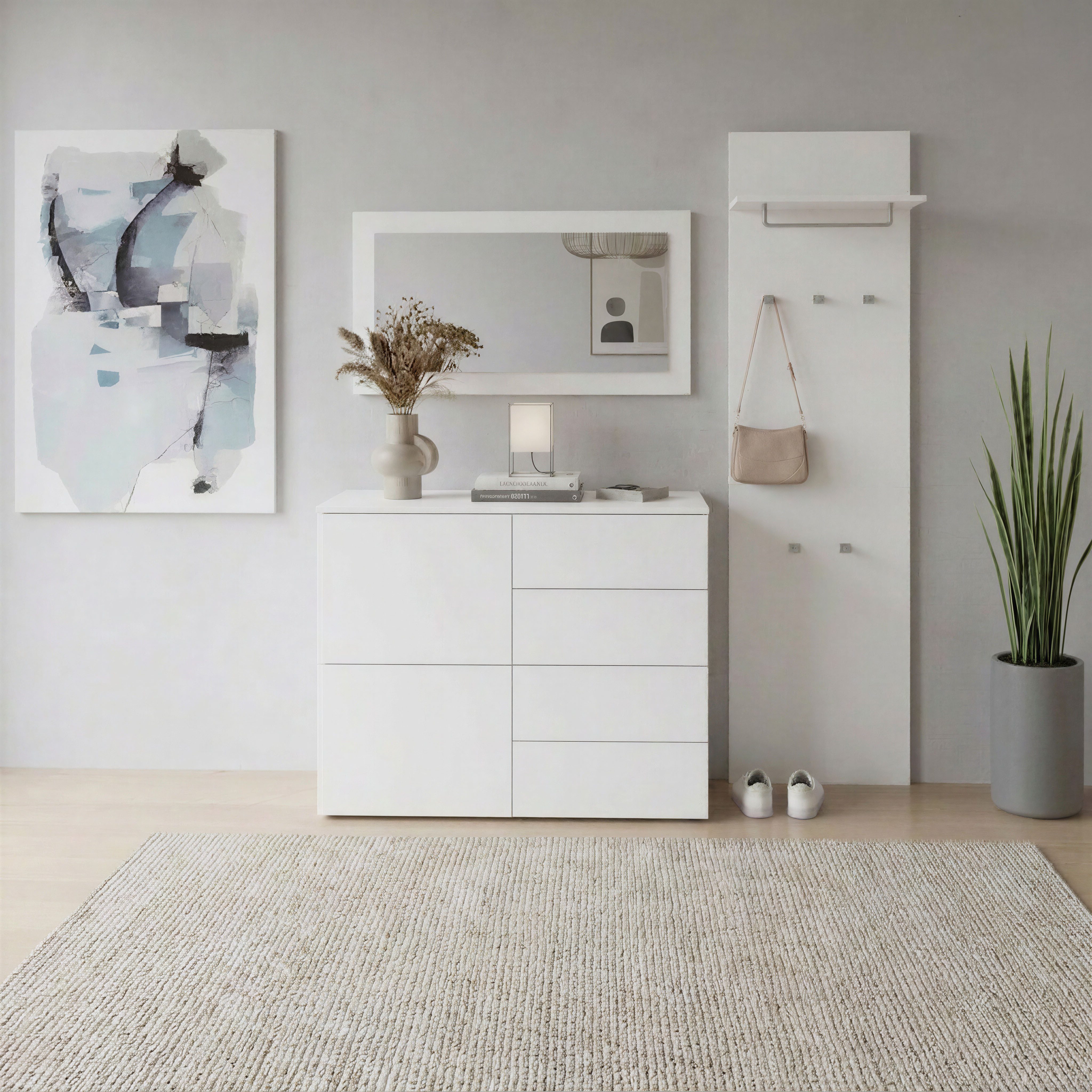 borchardt Möbel Garderoben-Set Rova, (3-St), Drucköffner (Push-To-Open), höhenverstellbare Einlegeböden