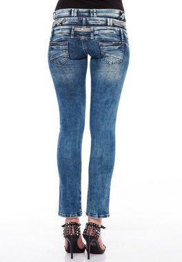 Cipo & Baxx Slim-fit-Jeans mit Dreifach-Bund