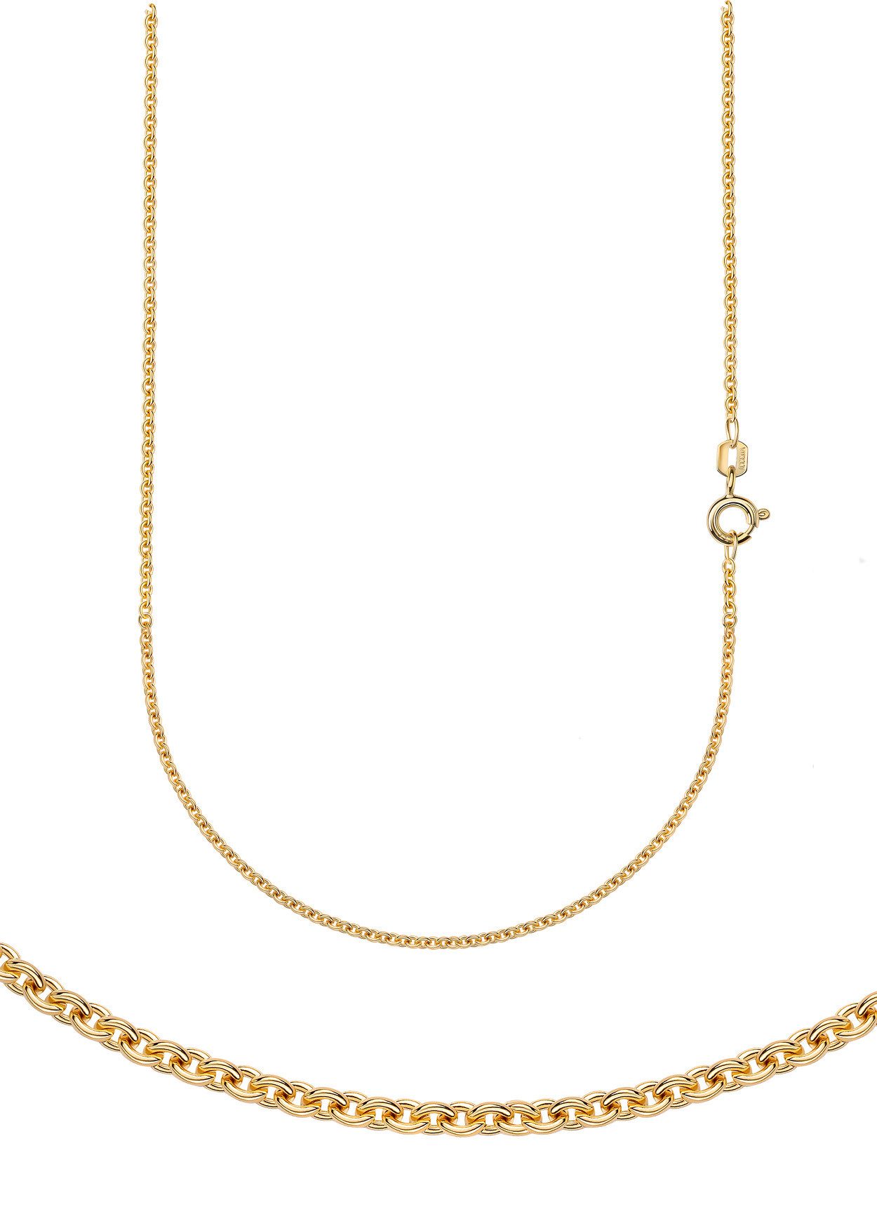 Collierkettchen Schmuck Geschenk Gold 333 oder 585 Halskette Ankerkette rund
