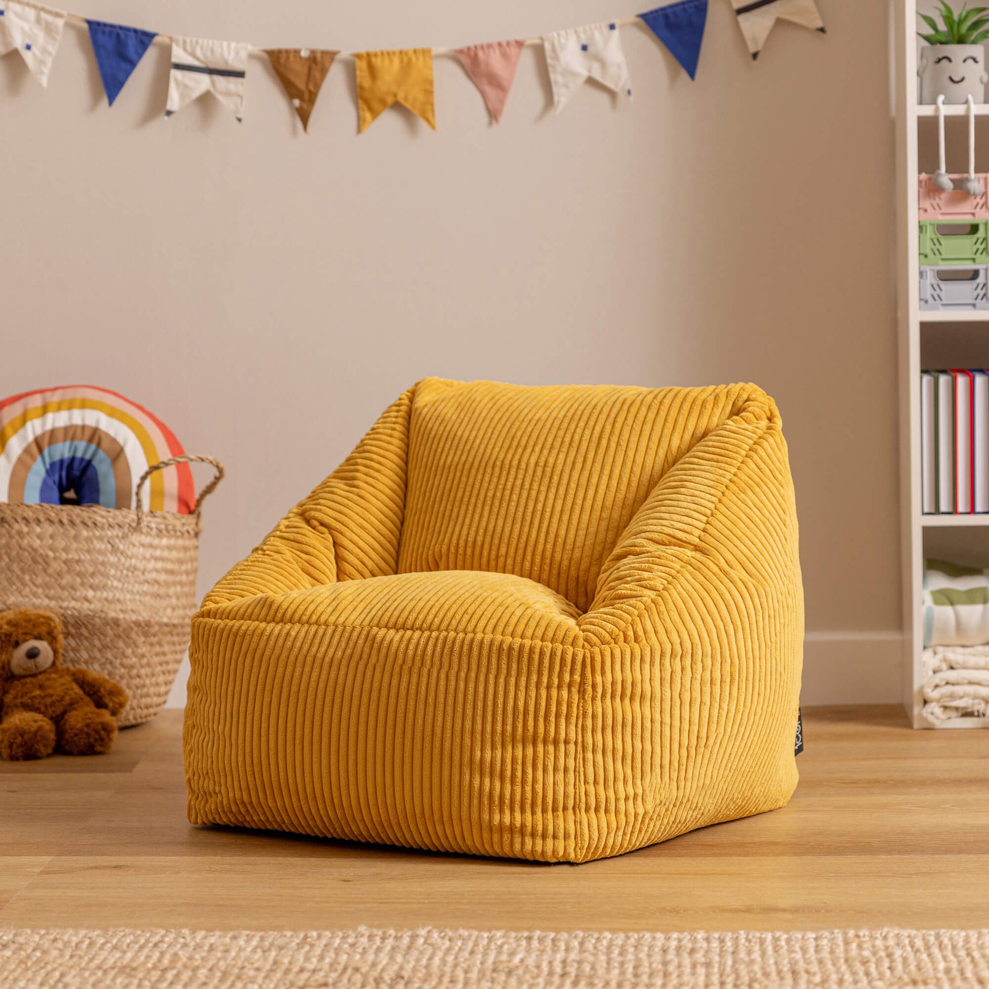 icon Sitzsack Kinder aus Cord Flauschig „Natalia“, 55x44cm, Made in Germany, für Kinderzimmer