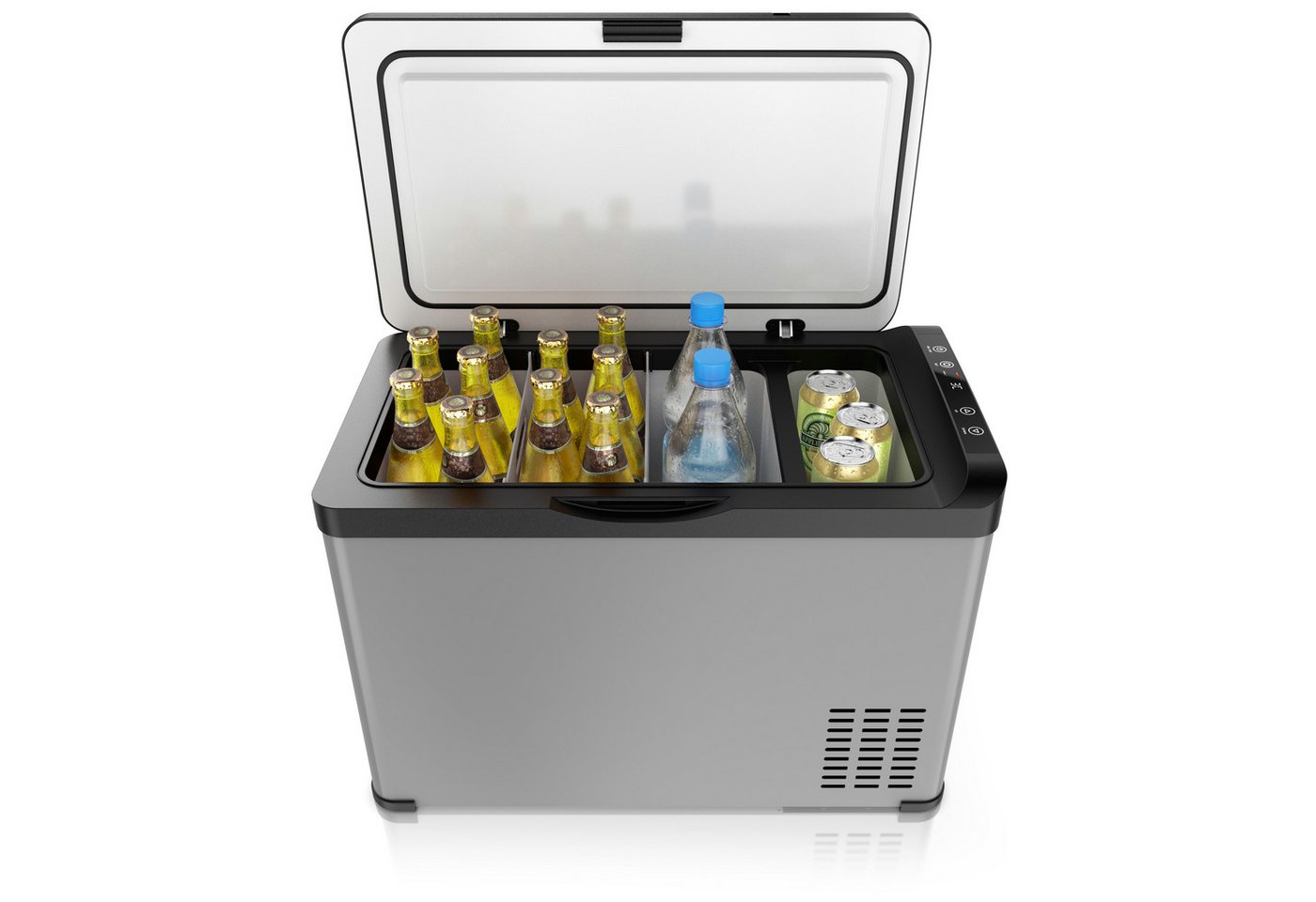Brandson Elektrische Kühlbox 30L Kompressor Kühlbox bis – 22°C, Gefrierbox für Auto, Haus & Camping, 30 l, XXL Getränke Kühlschrank, ECO Autokühlbox, 12V 24V 230V KFZ, LKW, Boot