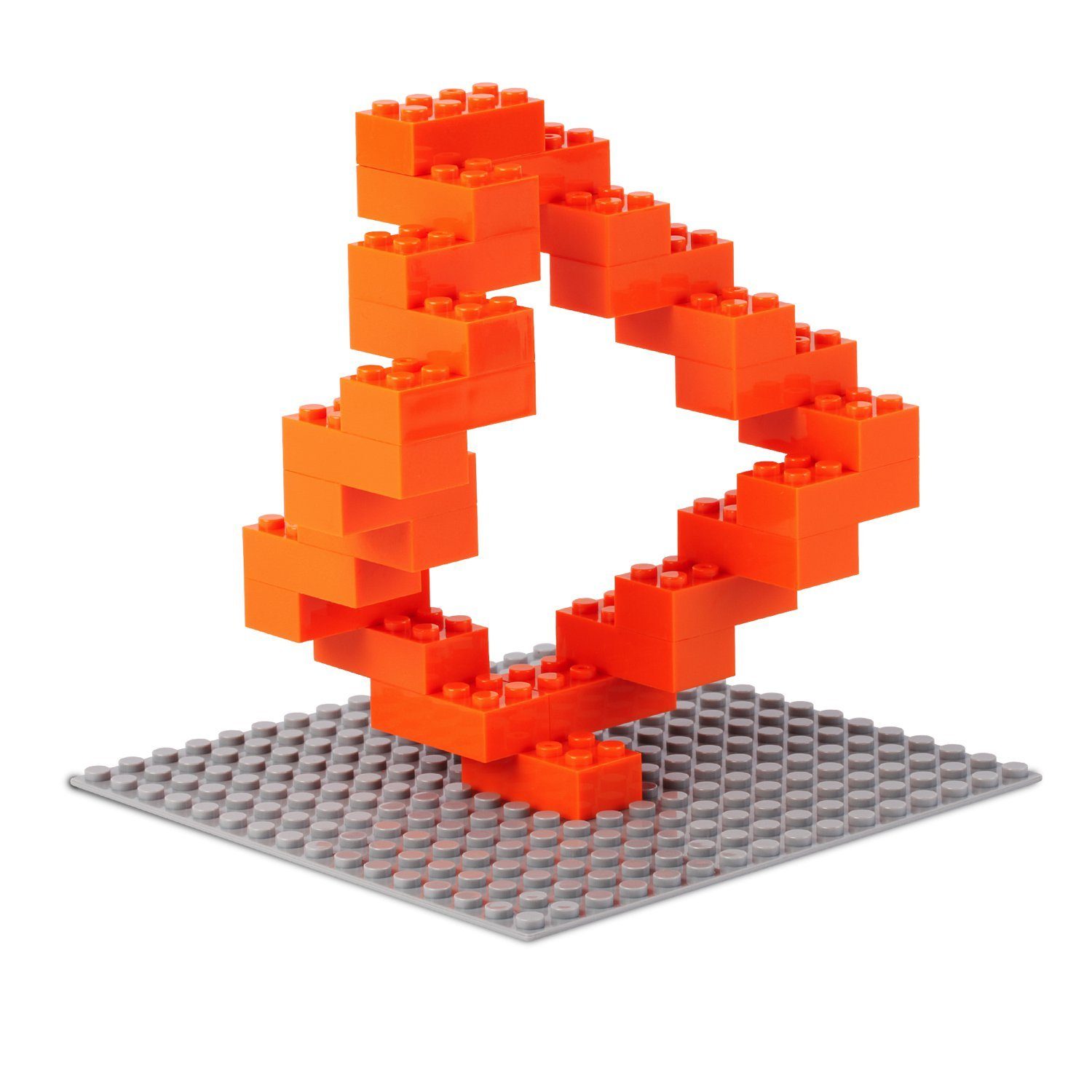 mit Box, Bausteine orange - Konstruktionsspielsteine Box-Set Anderen (3er Herstellern + Platte Farben verschiedene Steinen Katara 520 zu Kompatibel + allen Set),