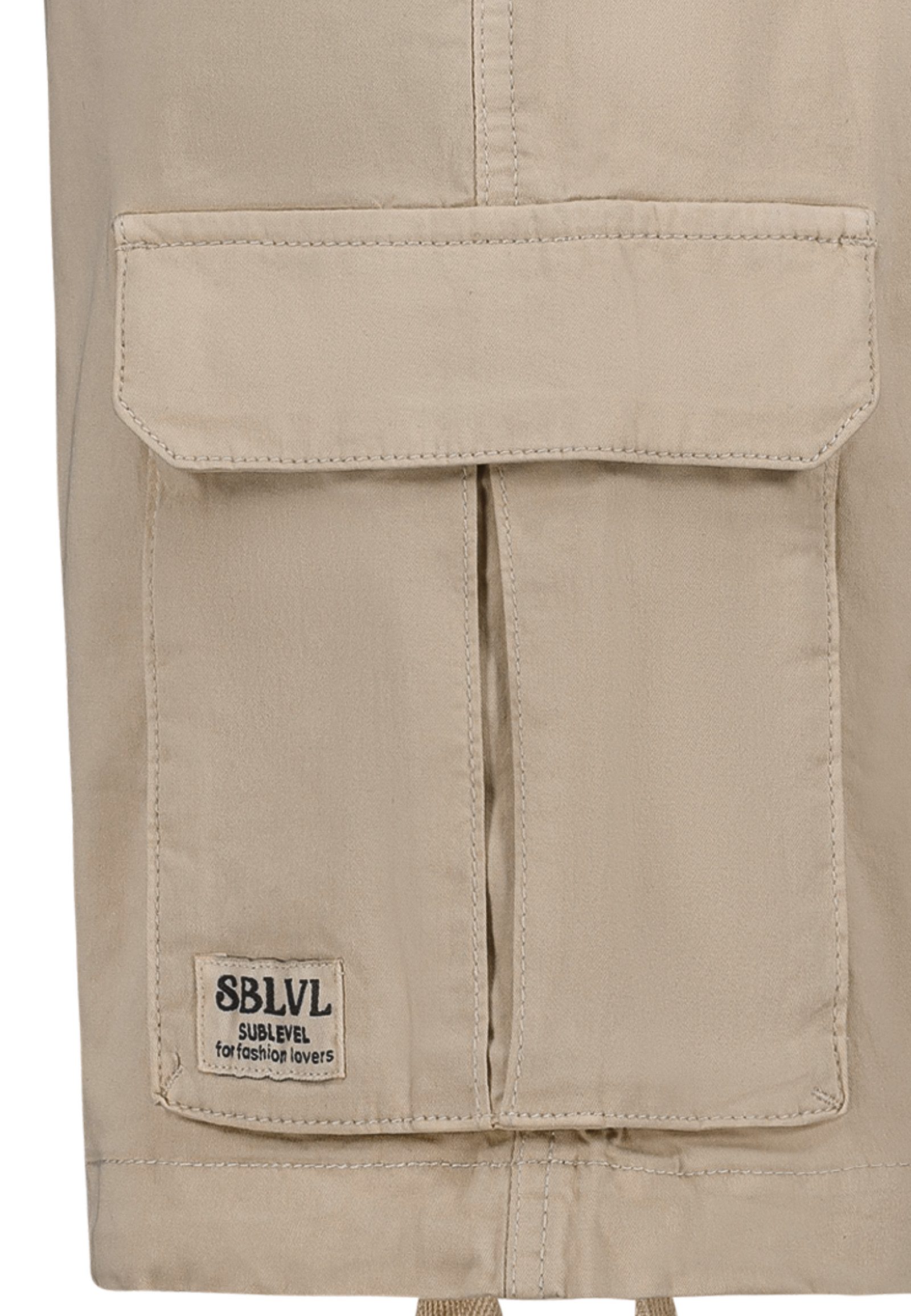 SUBLEVEL Bermudas Damen Shorts Cargobermuda mit Gürtel 5 Pocket, Sommerhose, kurze Hose, Bermudashorts – Bild 5 von 5