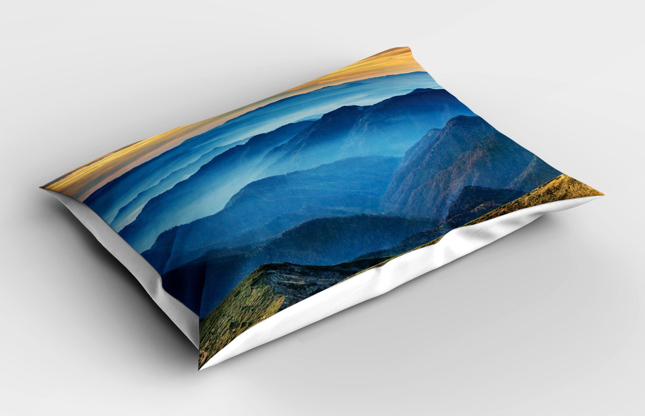 King Gedruckter Standard Size Mountain Appalachian Abakuhaus Ridges (1 Kissenbezug, Stück), Kissenbezüge Dekorativer Blue