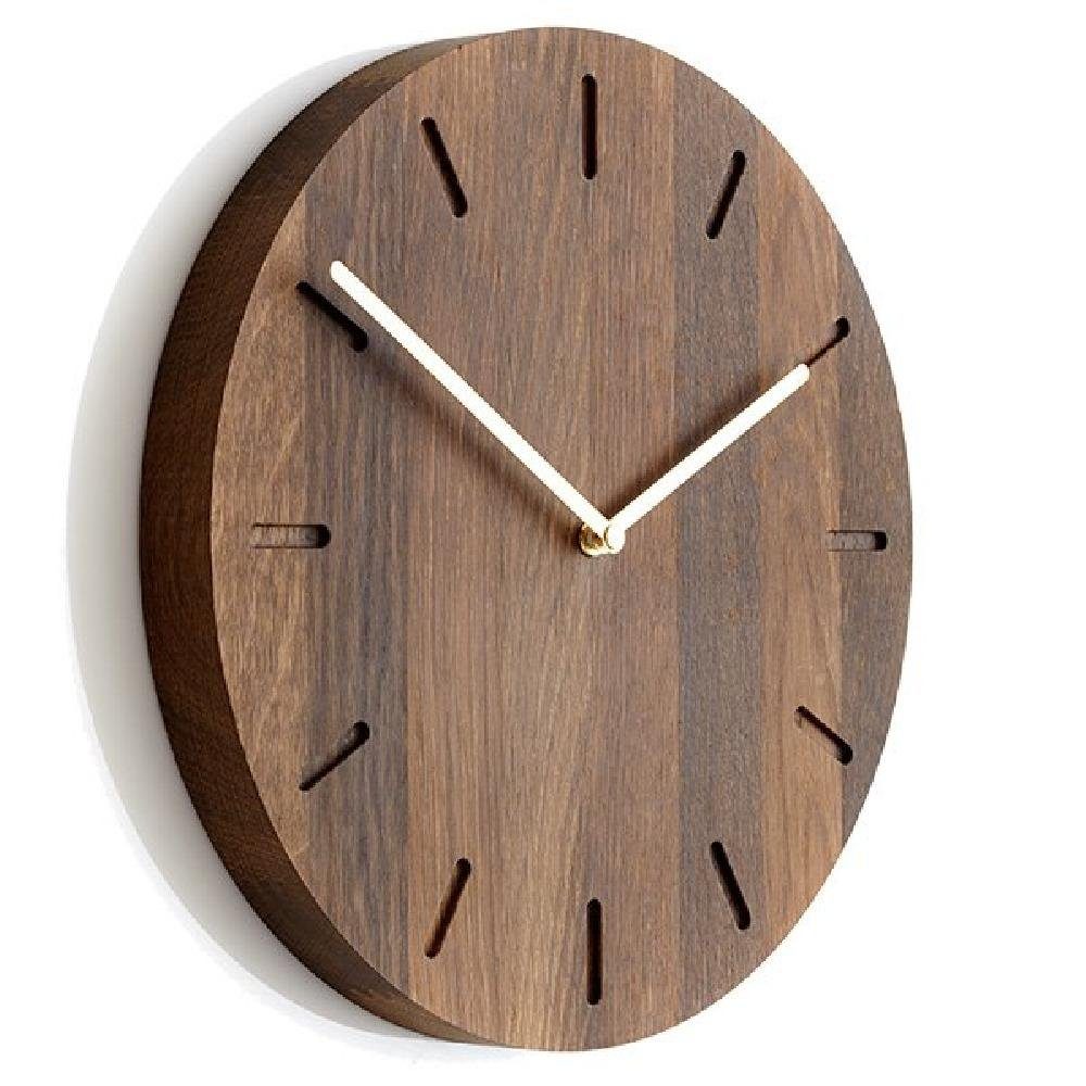 Uhr Wanduhr Watch:Out Eiche geräuchert Messing