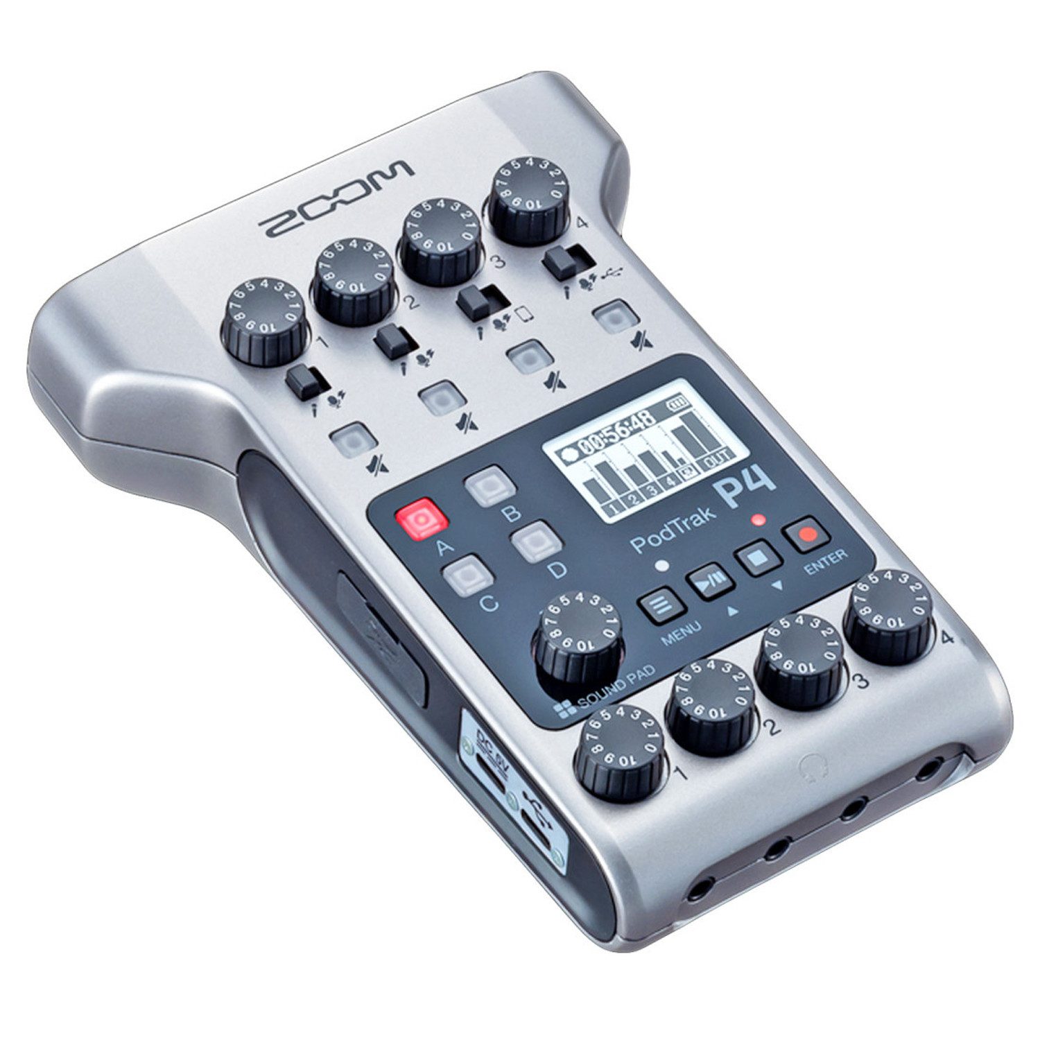 Zoom P4 Podtrak Podcast Recorder Digitales Aufnahmegerät