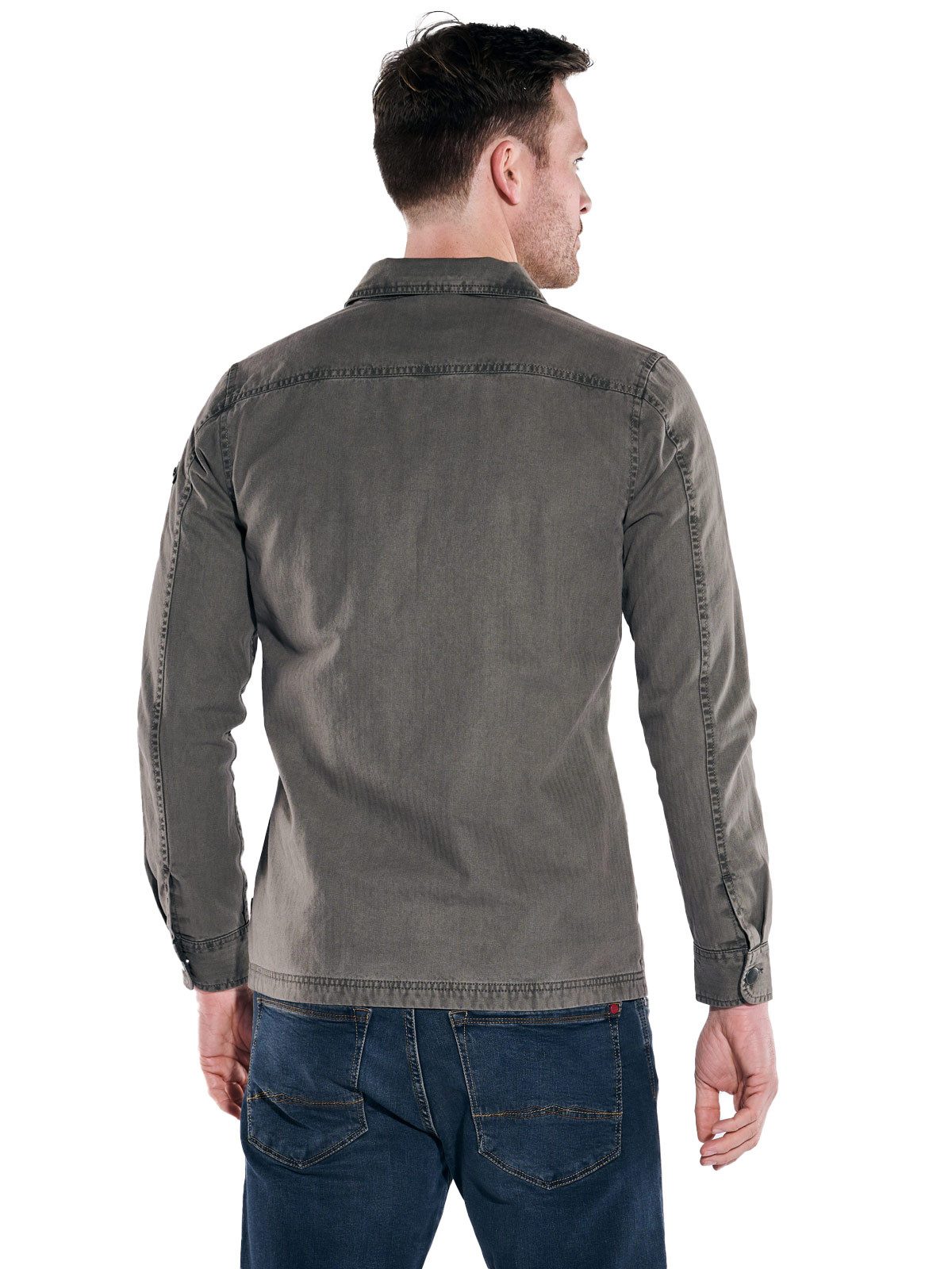 Engbers Langarmhemd engbers Herren Overshirt uni, Braunbeige günstig online kaufen