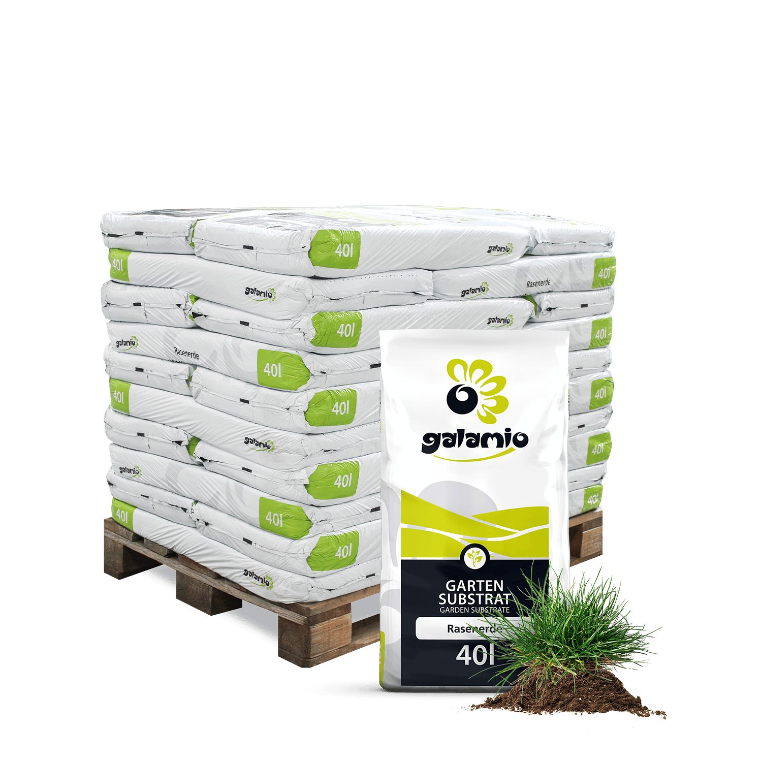 GALAMIO Pflanzerde Rasenerde, (Palette, 30-St)