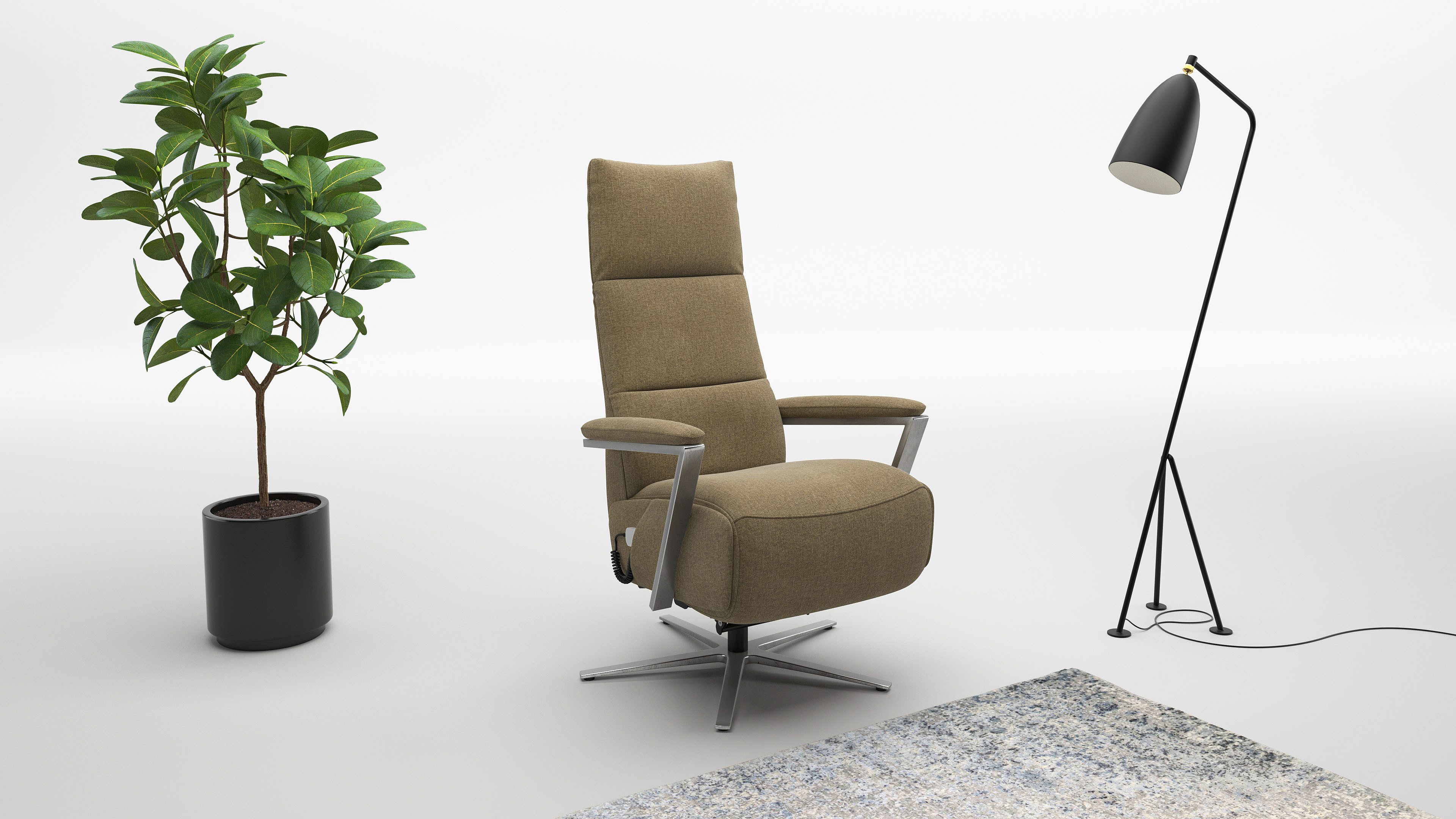 sit&more TV-Sessel Vario Comfort, inkl. Kopfteilverstellung & 360° Drehfunktion, mit Gasdruck, Höhe der Armlehnen 64cm