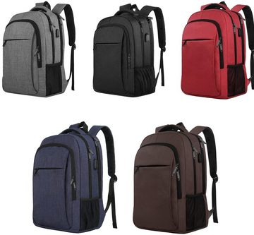 OKWISH Laptoprucksack Laptop Rucksack Rucksäcke Schulrucksack Wasserbeständig Laptoptasche (Laptop Notebook Tasche Schule Uni Rucksack, Anti-Diebstahl, mit USB-Lade-Anschluss, Backpack mit Laptopfach), Herren Damen Jungen Teenager Freizeit Arbeit Business Reisen