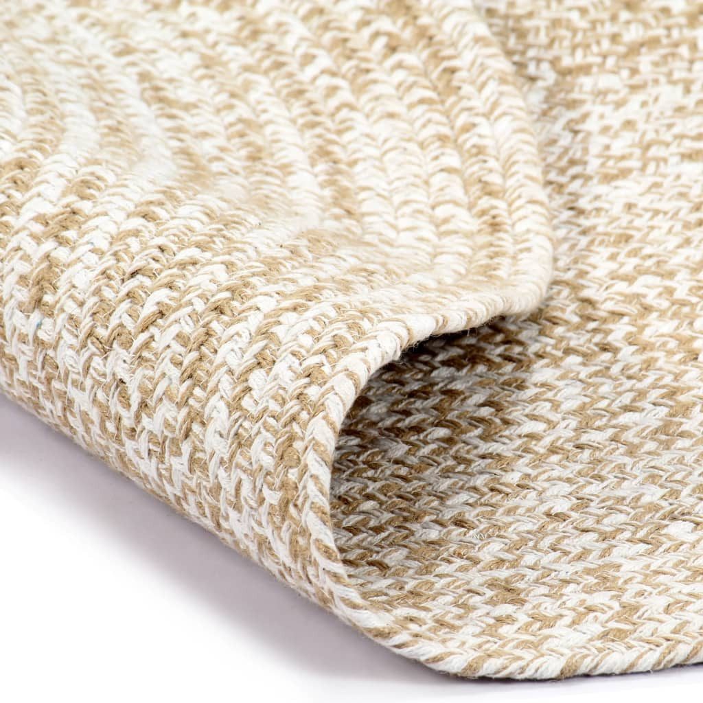vidaXL Teppich Teppich Handgefertigt Jute Weiß günstig online kaufen