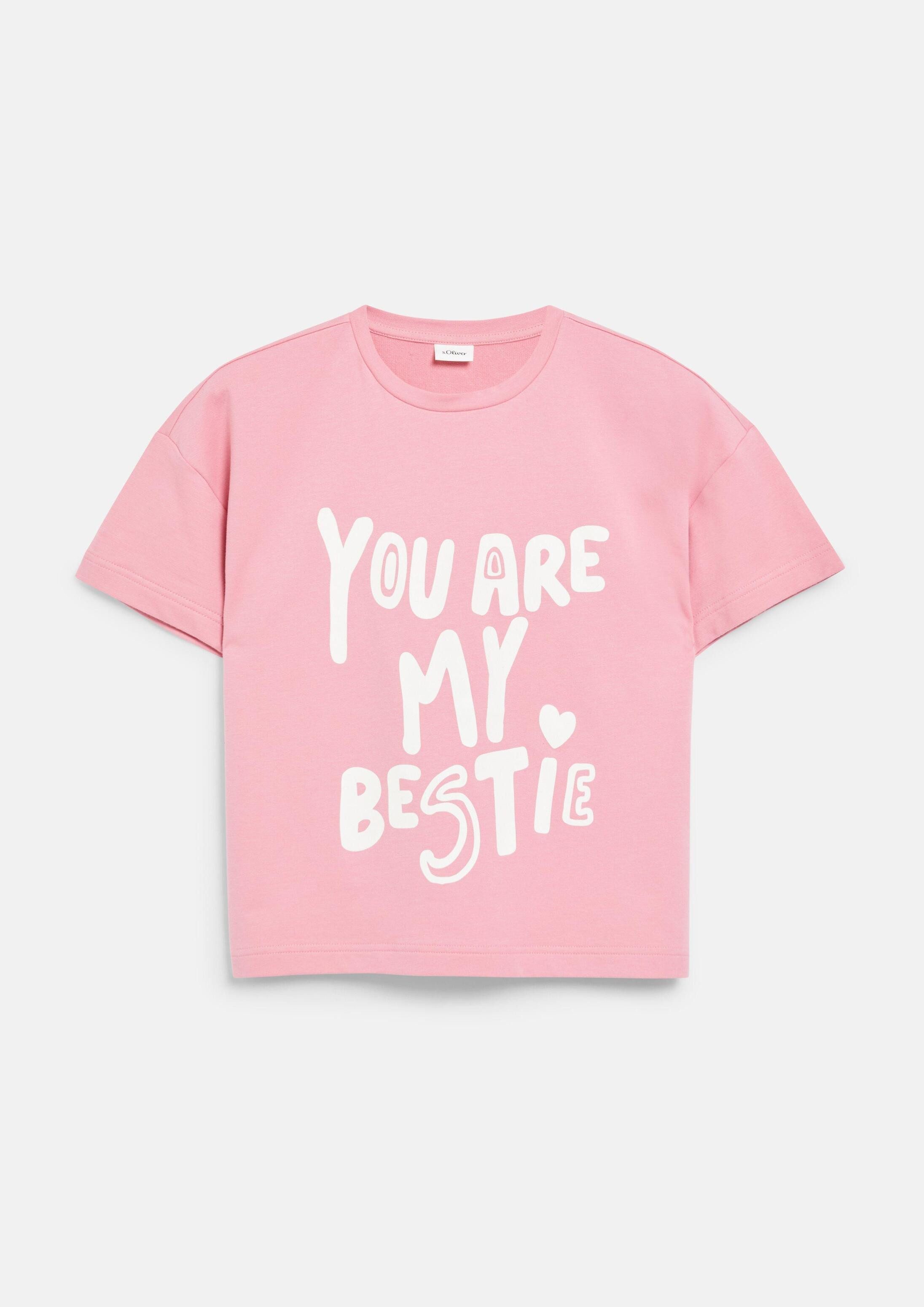 s.Oliver Kurzarmshirt T-Shirt Light Felpa-Shirt im Boxy Fit mit Print