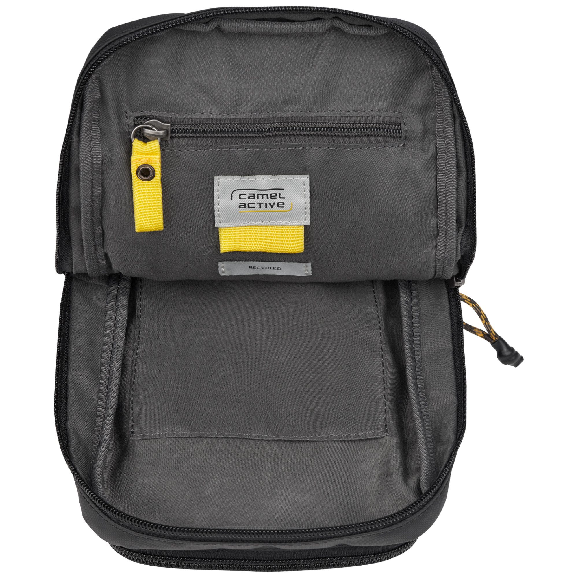 camel active Cityrucksack Explore, wasserabweisendes recyceltes Nylon und reflektierende Reißverschlüsse