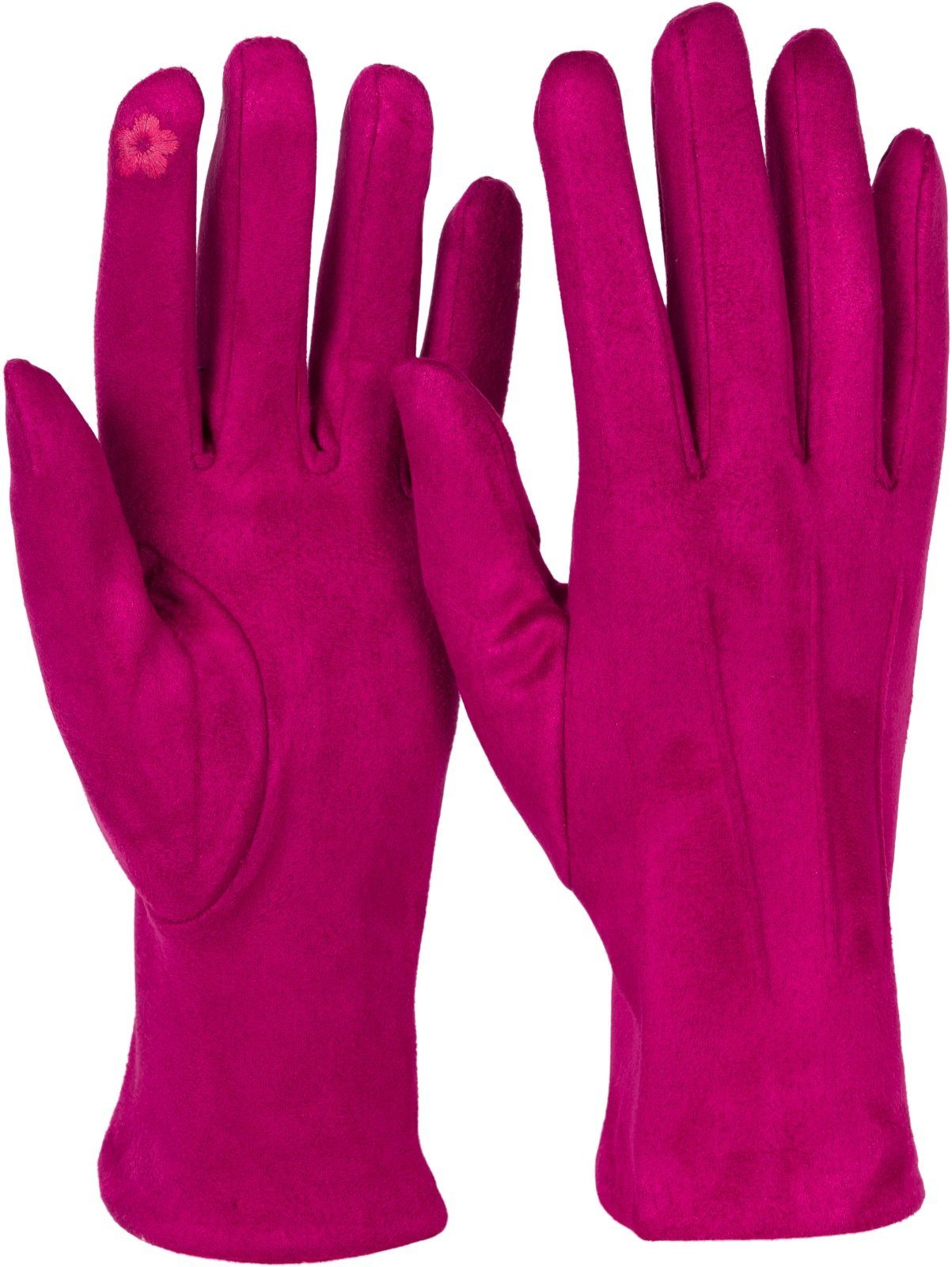 styleBREAKER Fleecehandschuhe Einfarbige Touchscreen Handschuhe Ziernähte günstig online kaufen