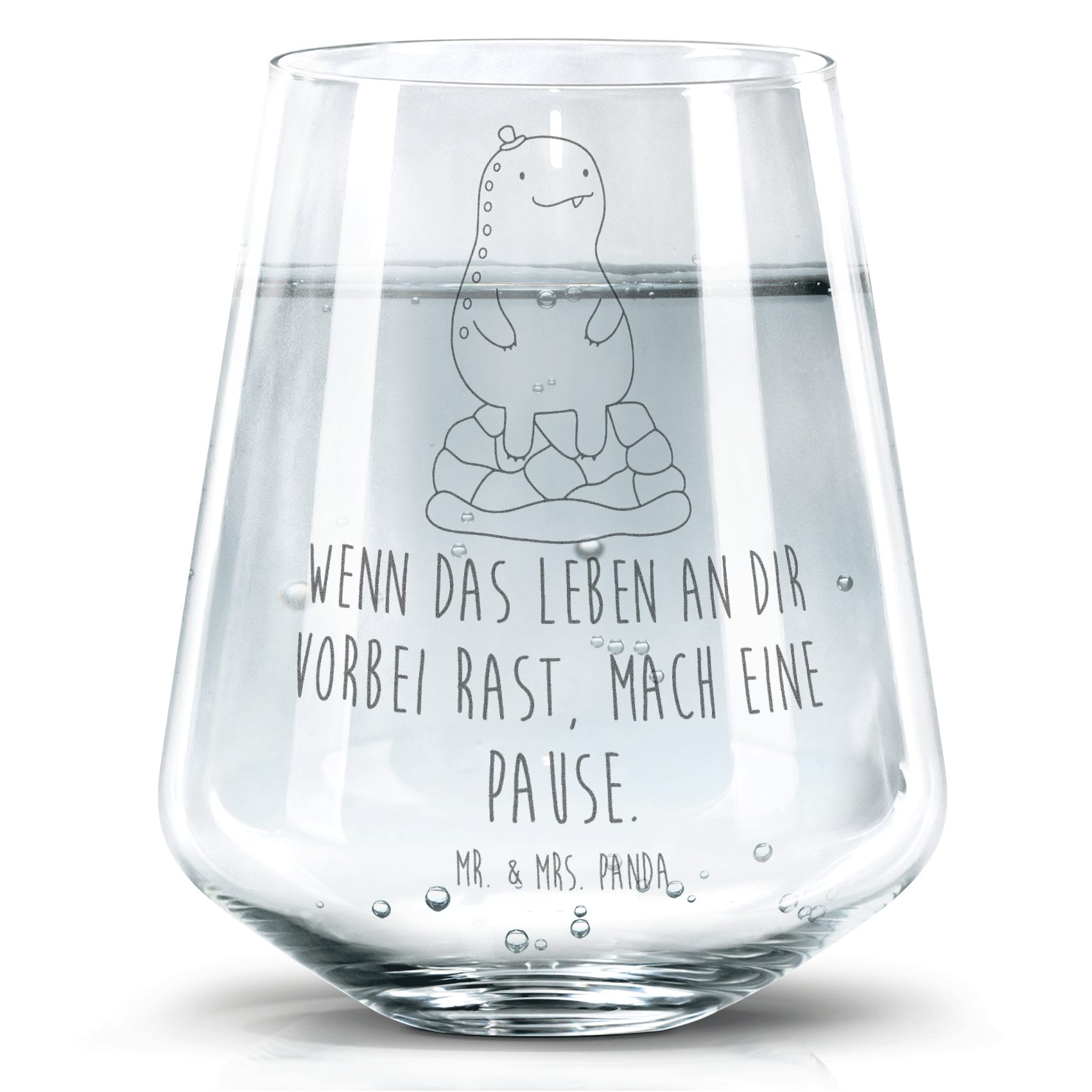 Mr. & Mrs. Panda Glas Schildkröte Pause, Glas, Transparent, Glas, Panzer, Achtsam, Trinkgla, Premium Glas, Glas Geschenkglas Becherglas