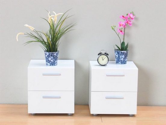 ebuy24 Nachttisch »Pepe 2x Nachttisch Breite 40 cm, Höhe 42 cm weiss